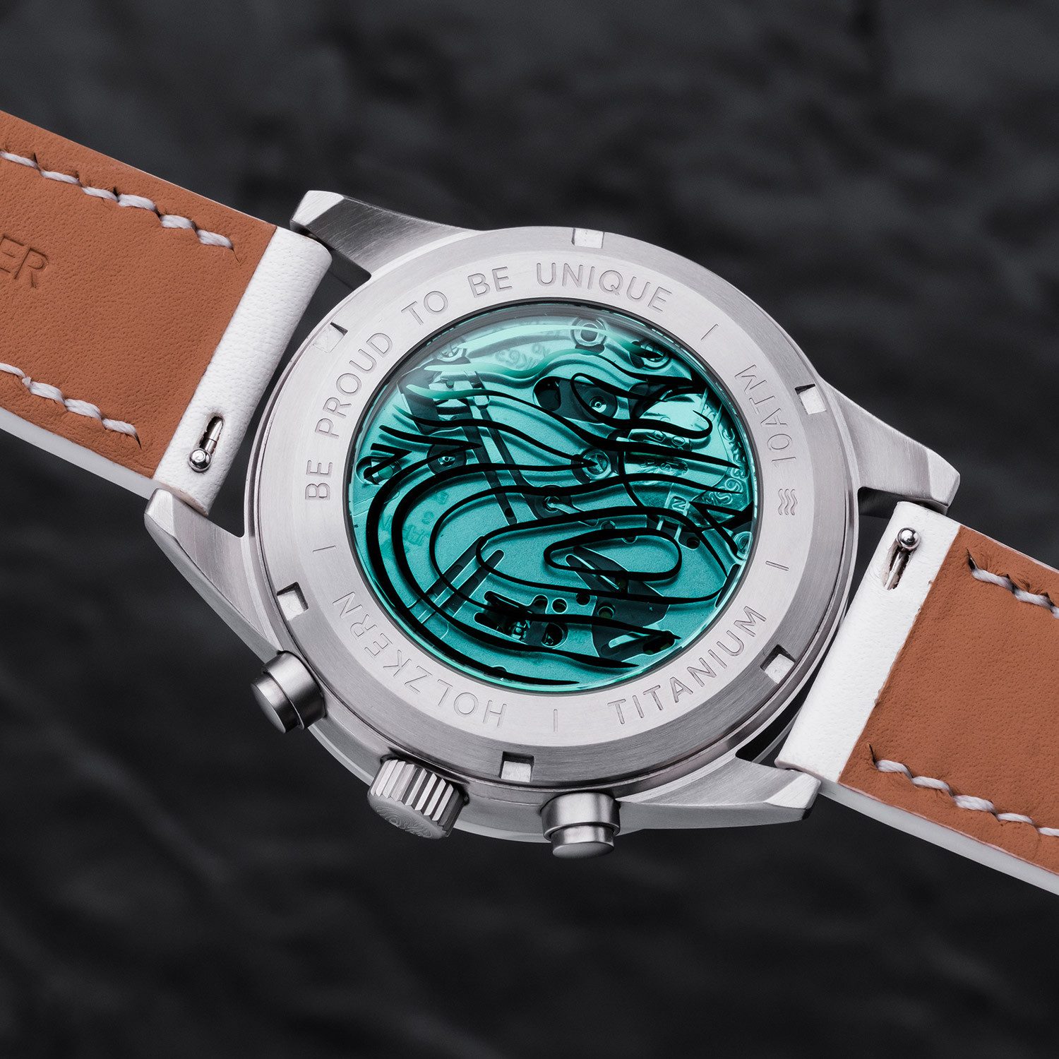 Holzkern Quarzuhr 9010631021818, Herrenuhr Titan Neverrest Howlith/Weiß