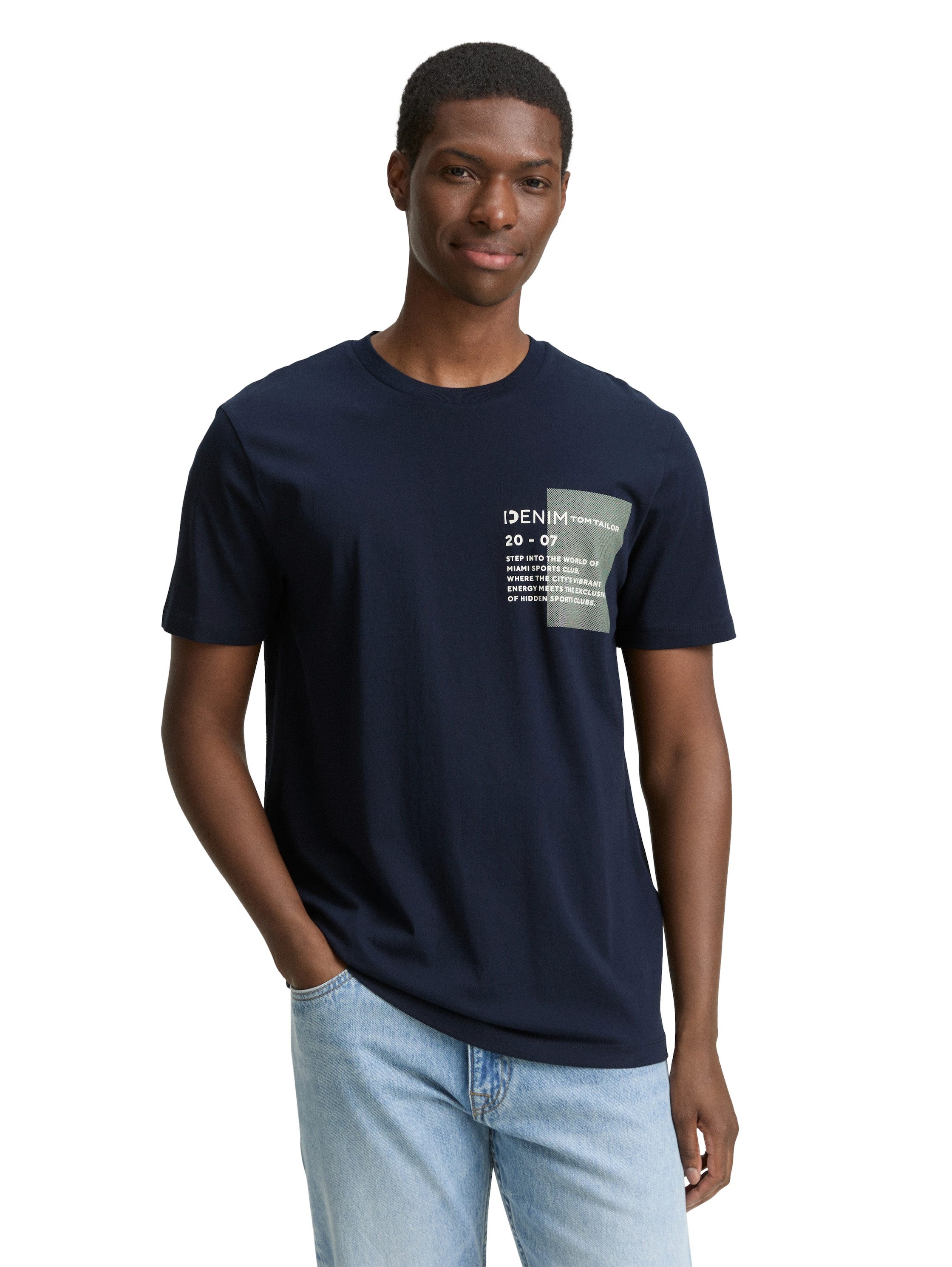 TOM TAILOR Denim T-Shirt mit verschiedenen günstig online kaufen