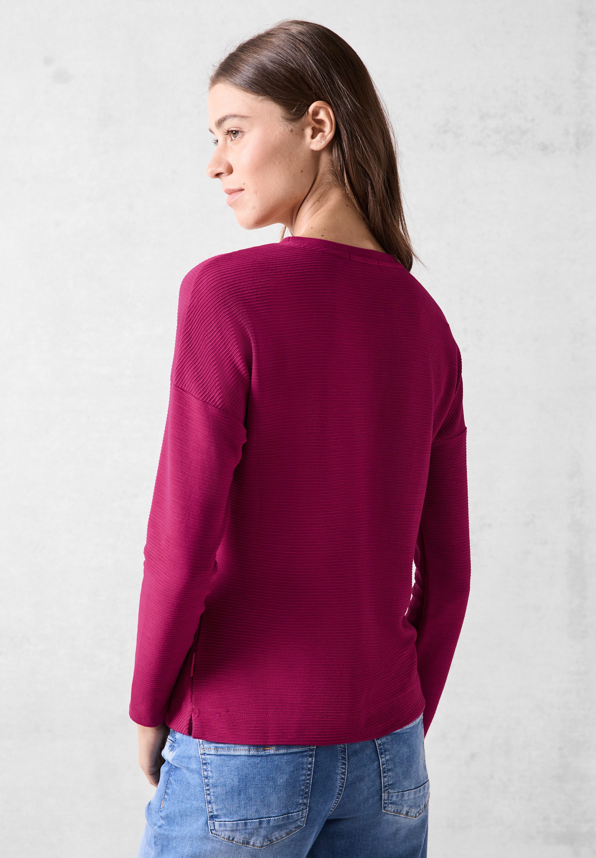 CECIL Langarmshirt in Ottoman-Struktur günstig online kaufen