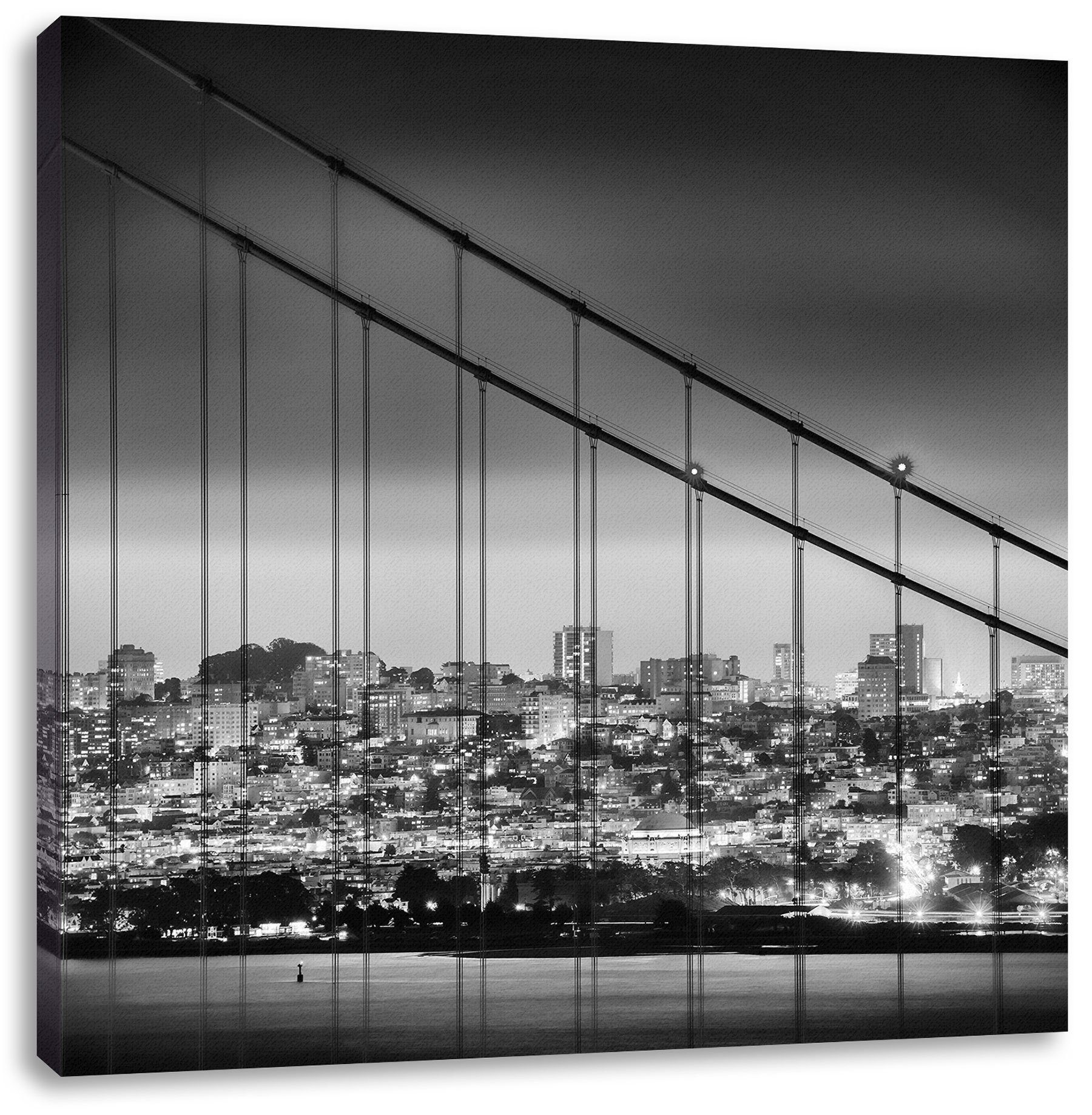Pixxprint Leinwandbild San Francisco Skyline, San Francisco Skyline (1 St), Leinwandbild fertig bespannt, inkl. Zackenaufhänger | Leinwandbilder