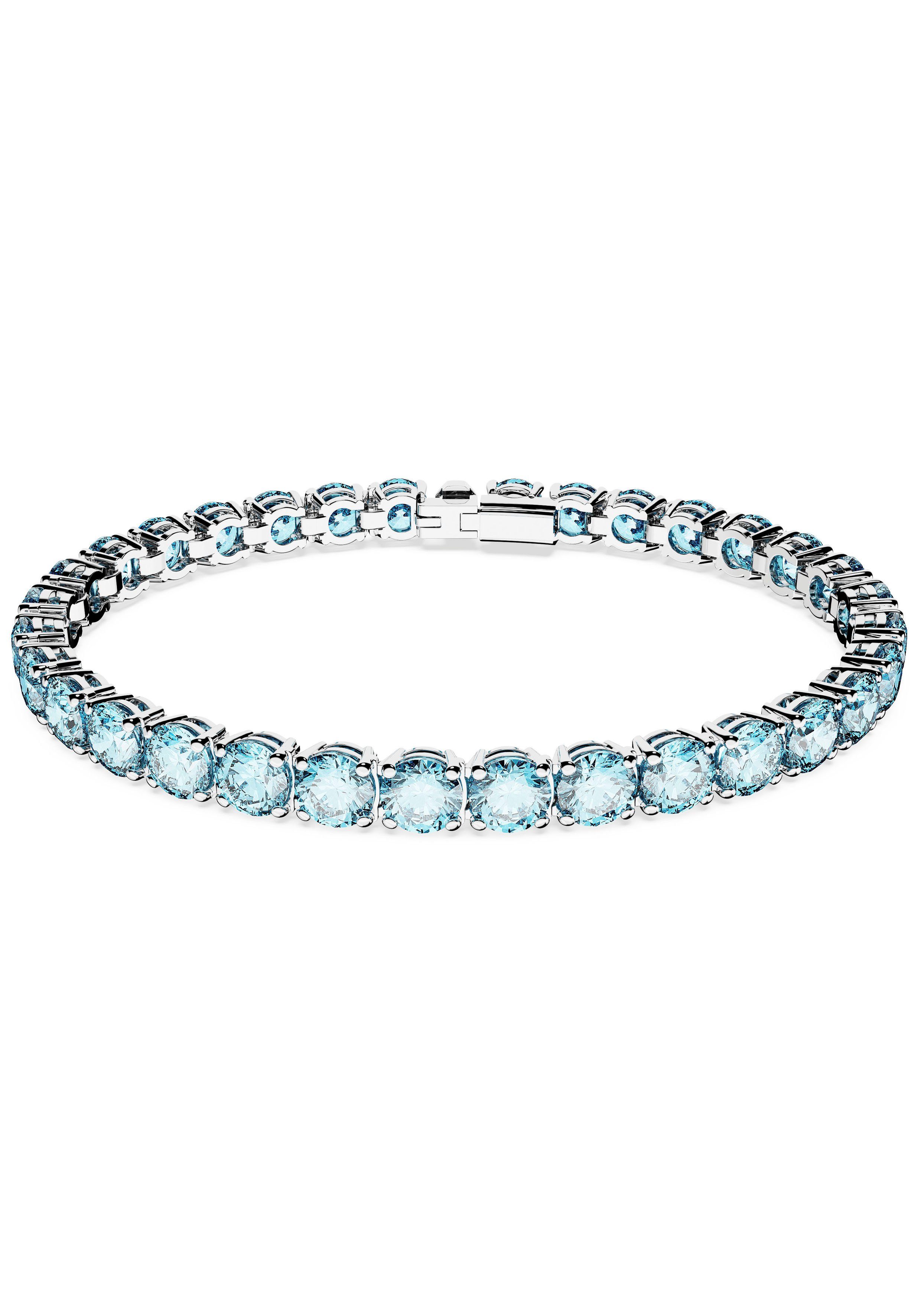 Swarovski Tennisarmband Matrix, Rundschliff, mit Swarovski® Kristall metallfarben-aquamarine | Tennisarmbänder