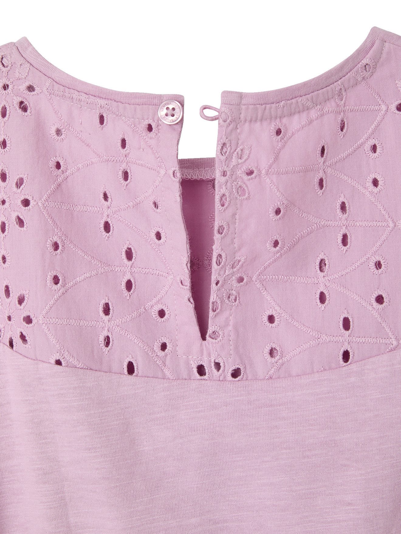 vertbaudet Minikleid Mädchen Kleid mit Lochstickerei Lochstickerei