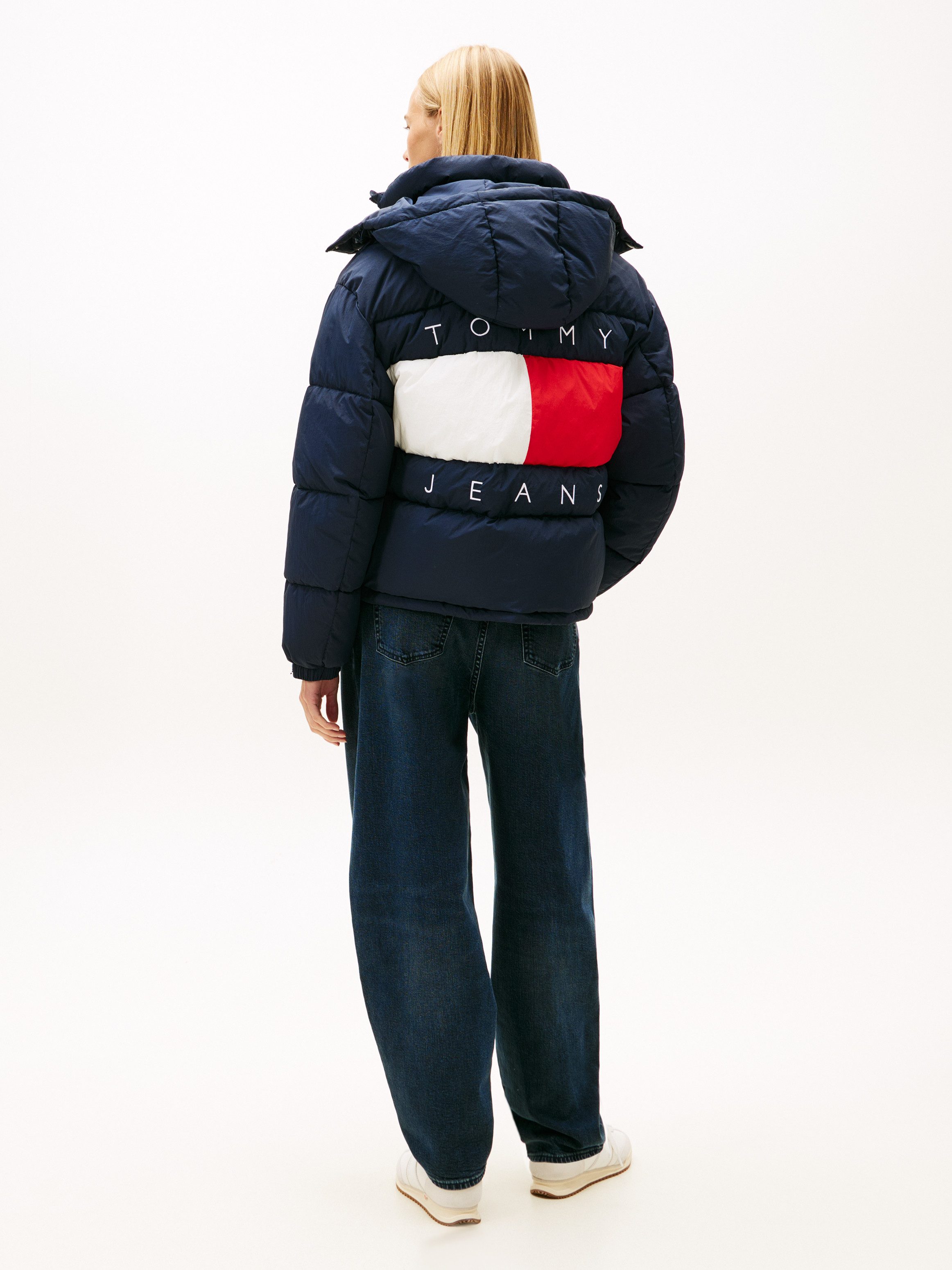 Tommy Jeans Steppjacke TJW OVS HOODED FLAG PUFFER EXT