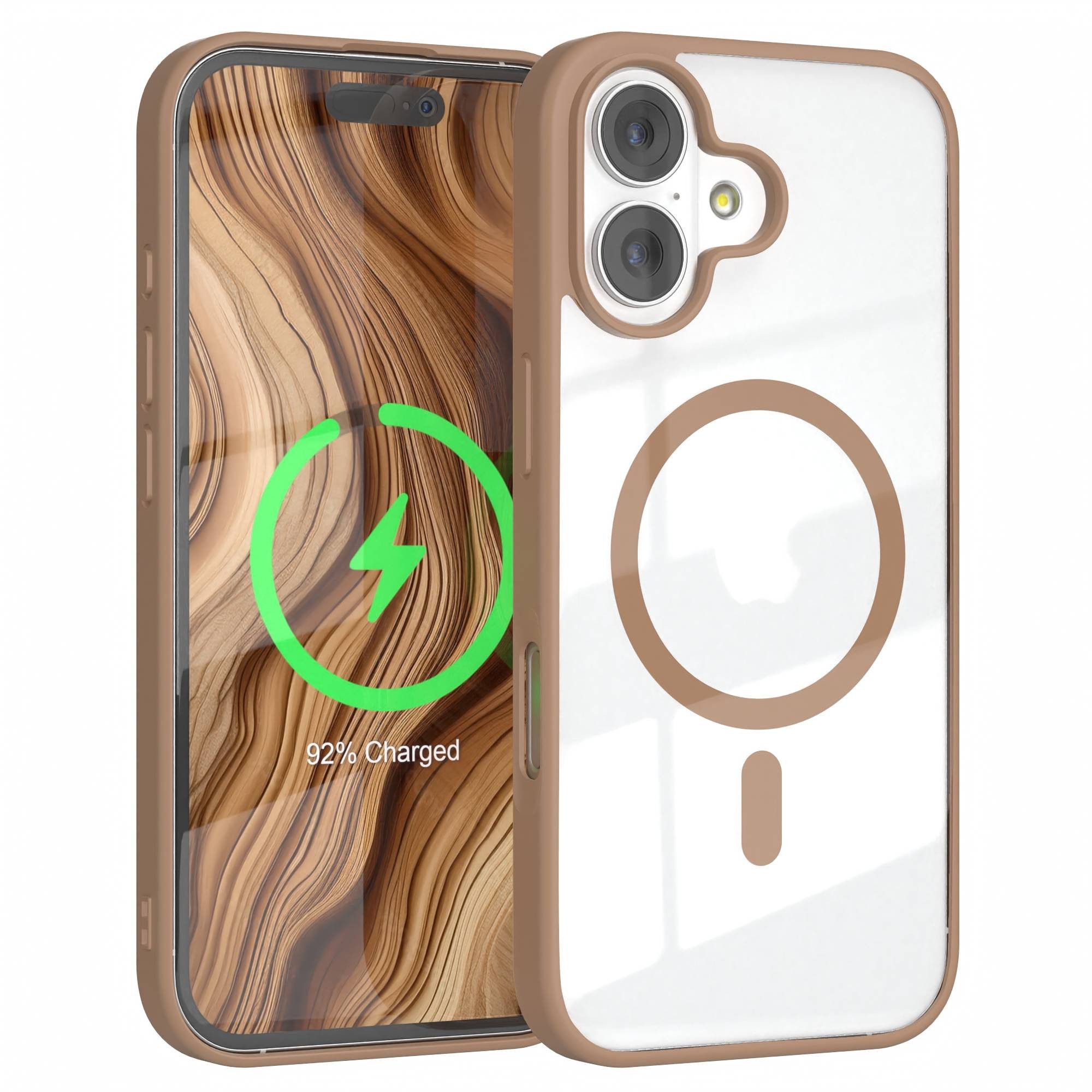 EAZY CASE Handyhülle Transparente Hülle mit MagSafe für iPhone 17 6,3 Zoll, Silikon Handyhülle, Schutzhülle mit Kameraschutz, Etui TPU Schutz