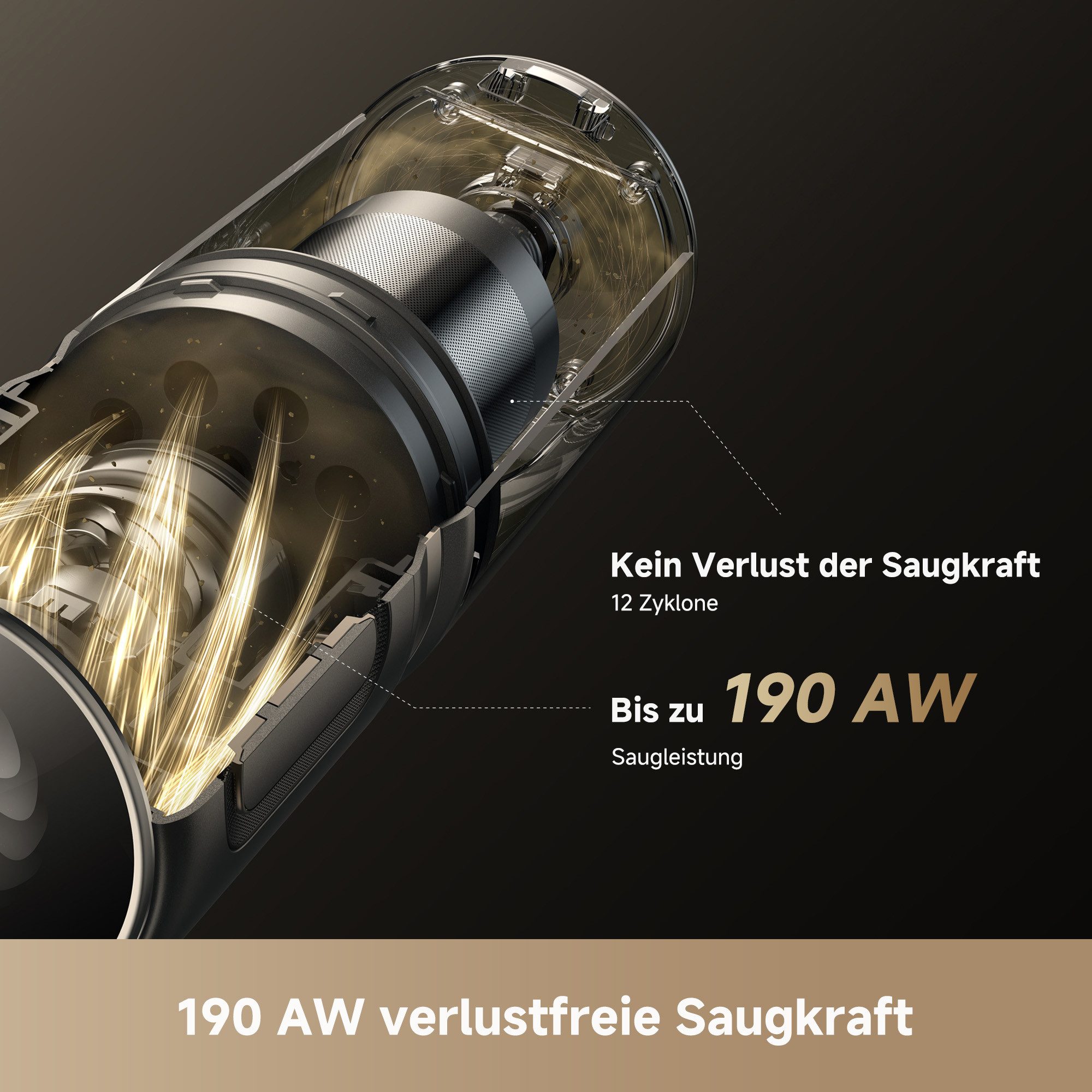 Dreame Akku-Stielstaubsauger R20 Slim, 600 W, beutellos, 190 AW, beleuchtete Bürsten, HEPA-Filter