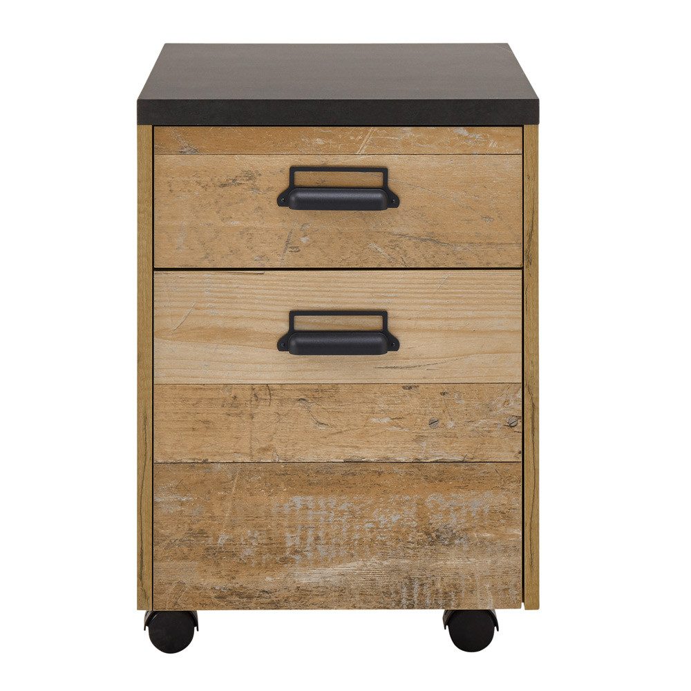 Lomadox Rollcontainer SHELTON-61, in Old Style hell Nb. mit anthrazit, B/H/T: ca. 47/60/51 cm