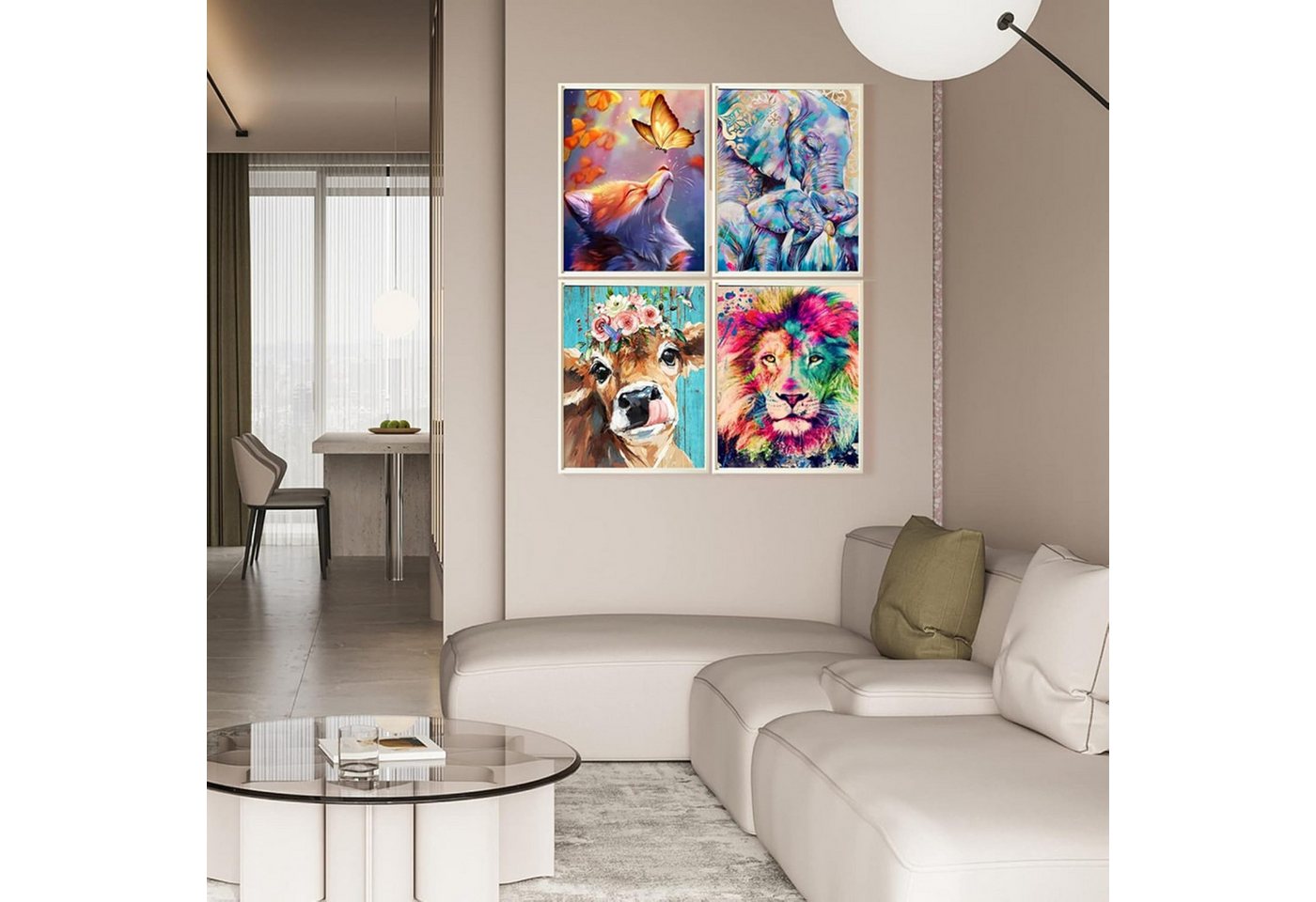 Thumbnail - LA CUTE Malen nach Zahlen (Komplettset für 5D Diamond Painting inklusive Leinwand, Diamanten und Werkzeugen, Diamond Pai...