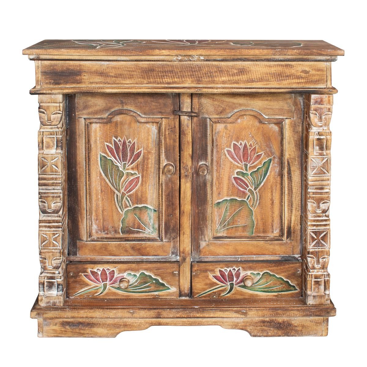 Oriental Galerie Mehrzweckschrank Schrank 80 x 80cm Lotus Na80 (1-St)