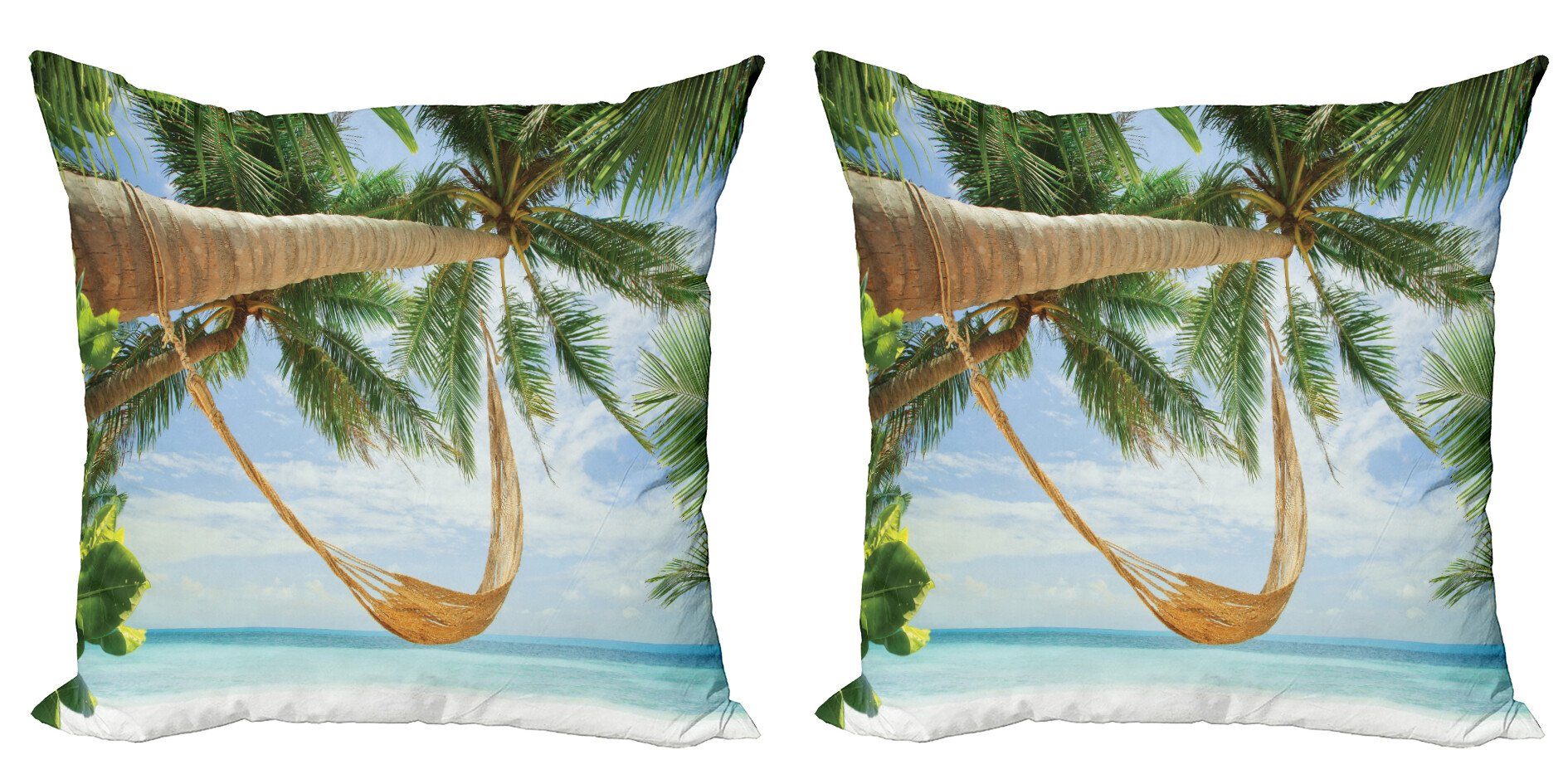 Abakuhaus Подушкиbezüge Modern Accent Doppelseitiger Digitaldruck, (2 Stück), Strand Ozean Sandy Shore Palm