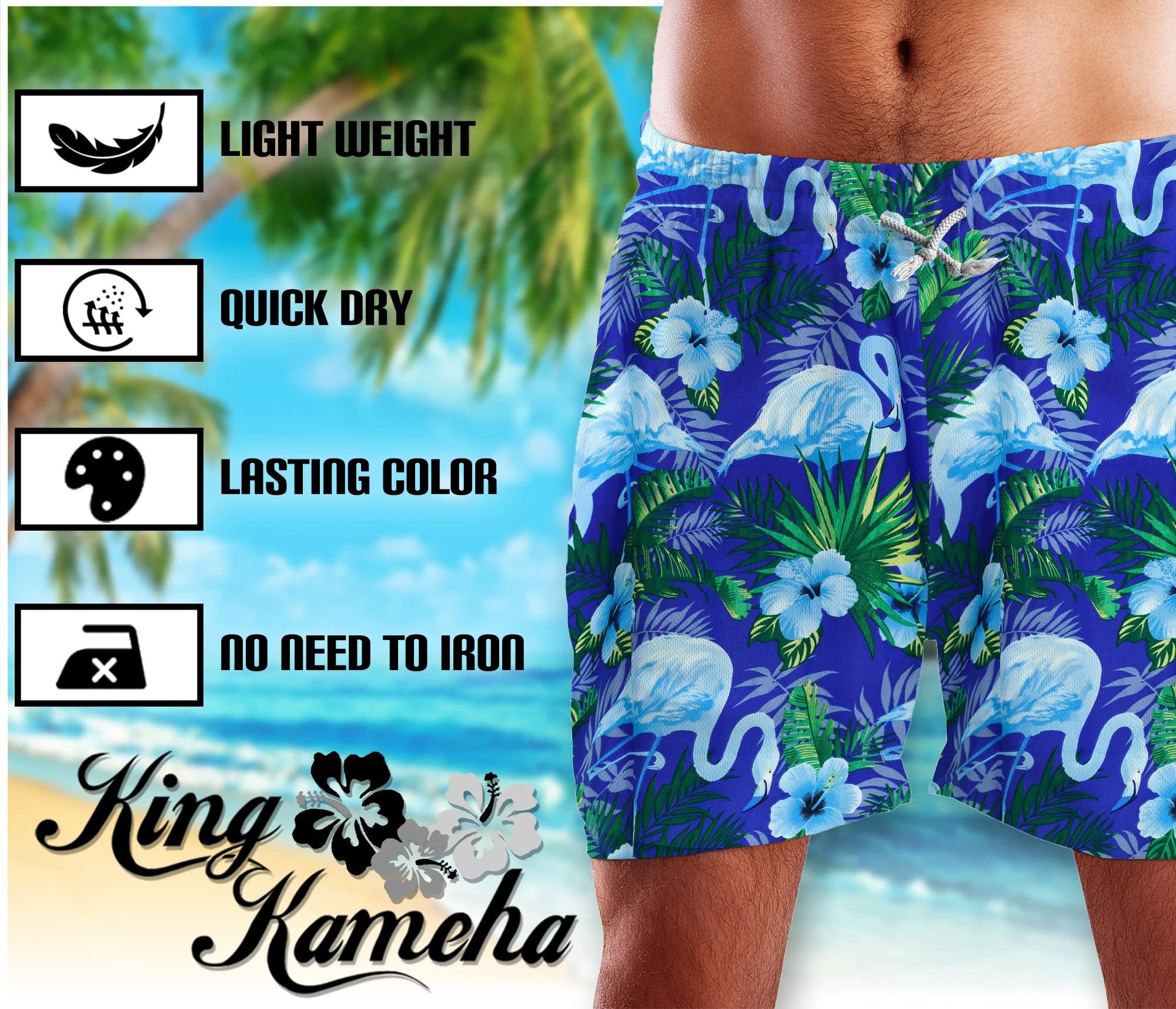 King Kameha Badeshorts Flamingo Flowers Funky günstig online kaufen