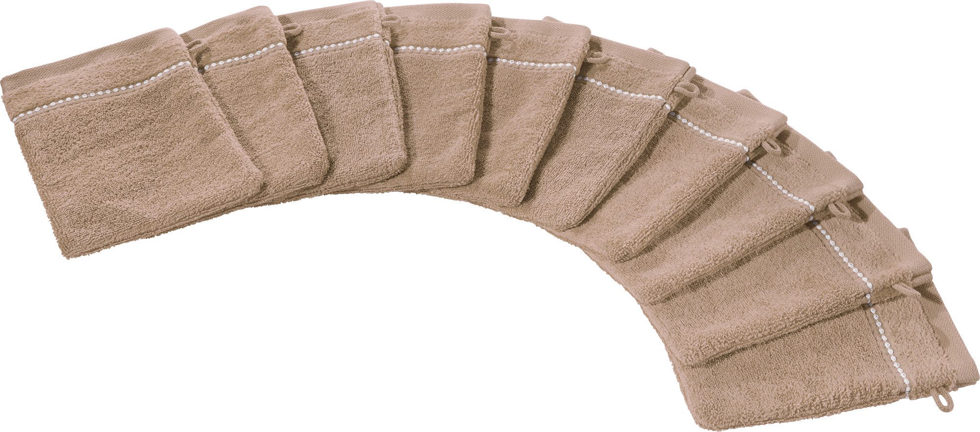 Erwin Müller Waschhandschuh Waschhandschuh "Mannheim" 10er-Pack, Frottier, Walk-Frottier Uni
