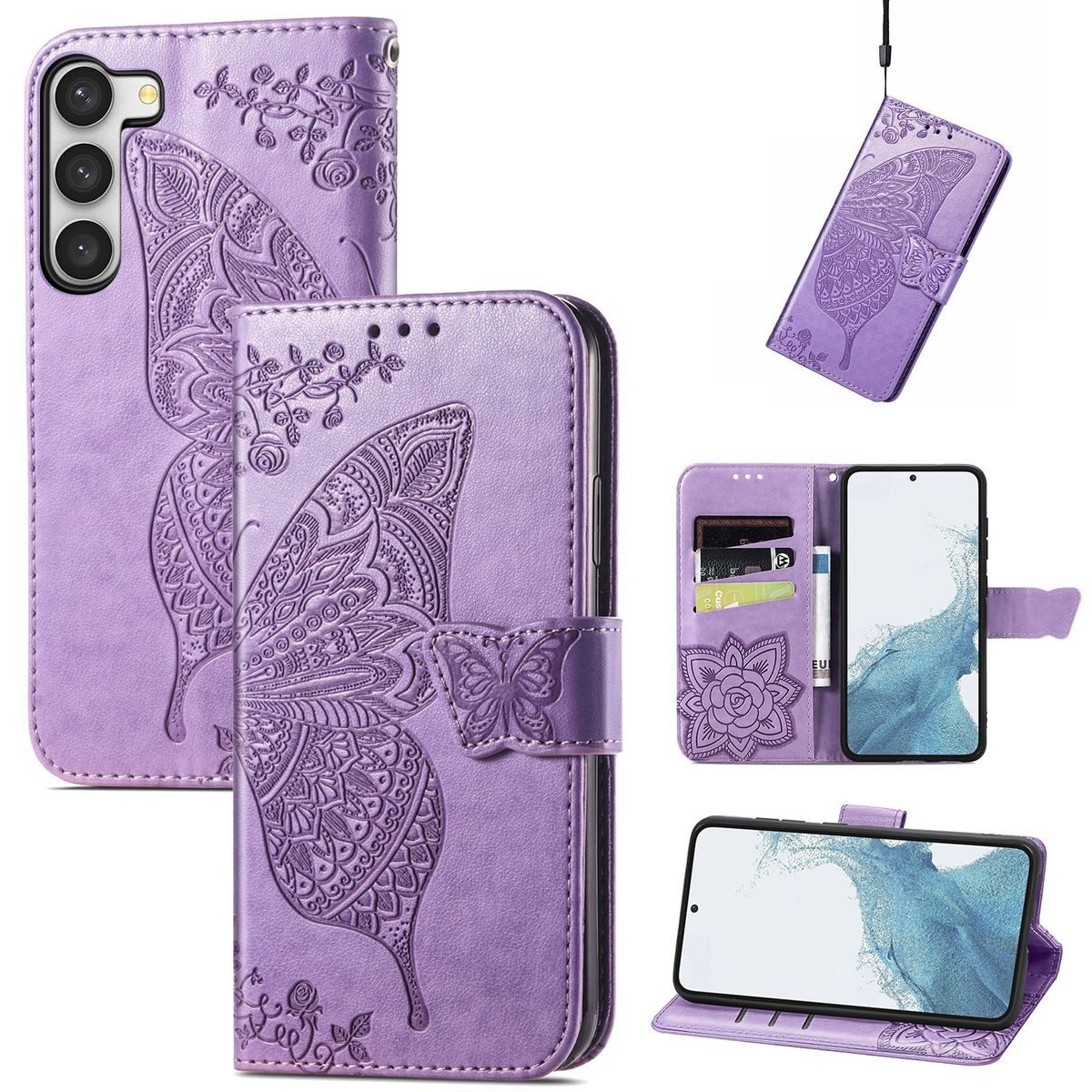König Design Handyhülle Samsung Galaxy S23 Plus, Schutzhülle Schutztasche Case Cover Etuis Wallet Klapptasche Bookstyle