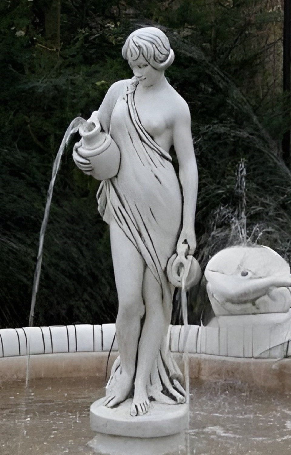 Xlmoebel Gartenfigur Neue große Garten-Skulptur Statue Figur Fontäne 140cm 401, (Artikel 401), Hergestellt in Europa