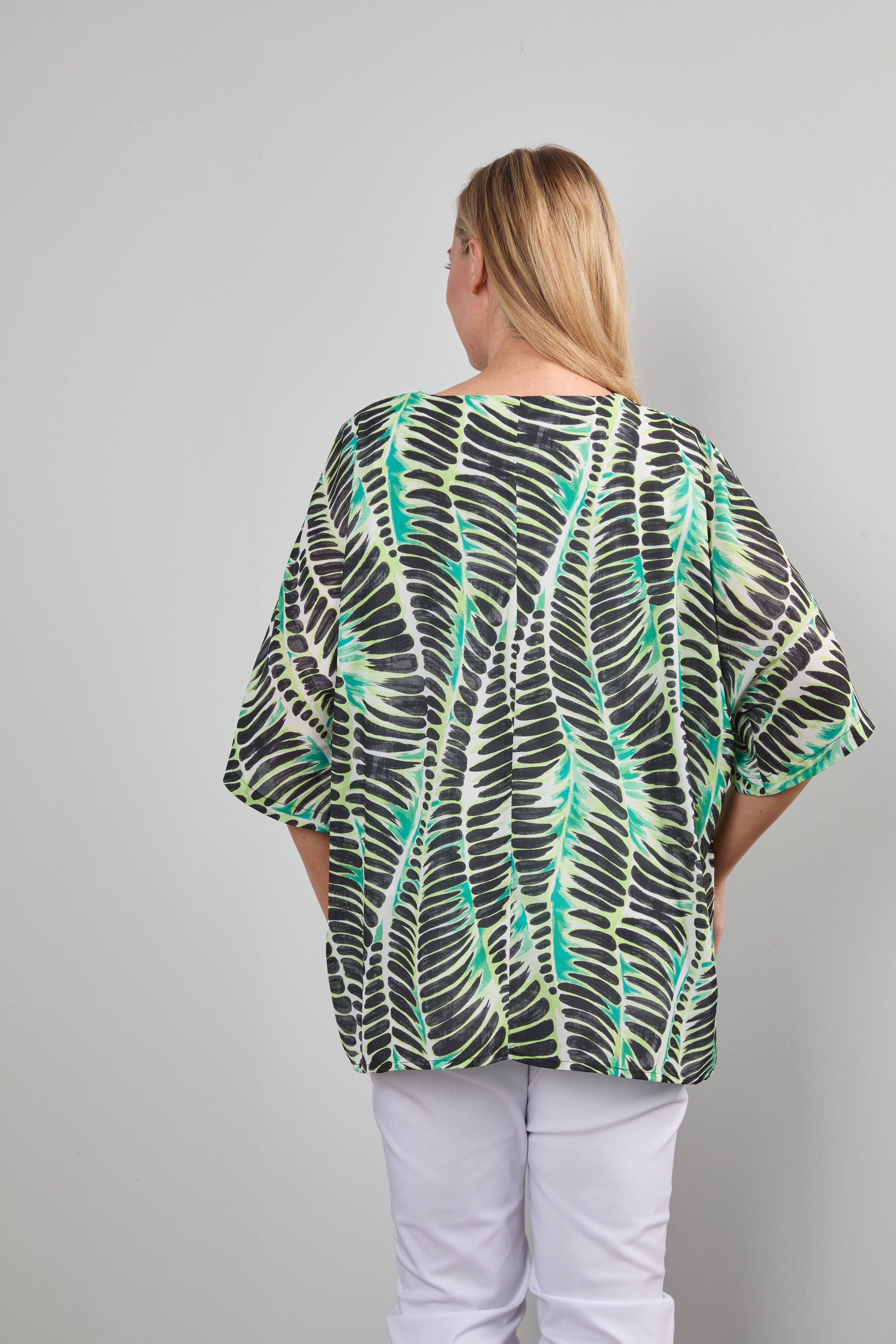 Mona Lisa Chiffontunika Große Größen - Jungle-Print Sommerliche Tunika mit Top