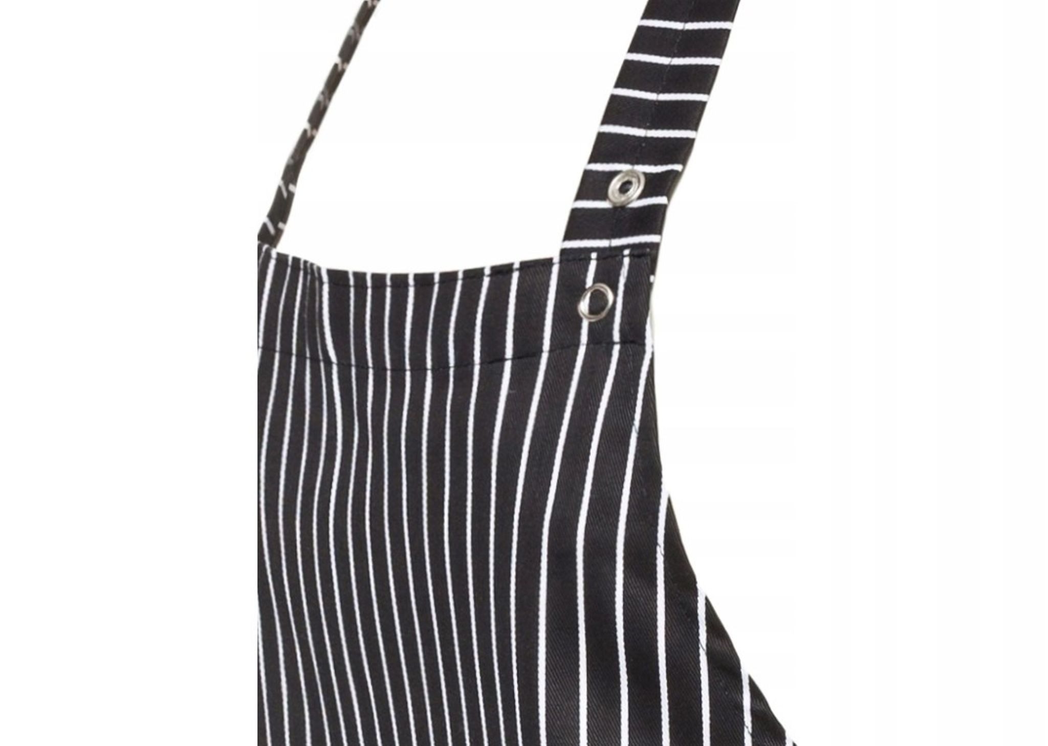 Fartuchy.pl Kochschürze Universalschürze Schürze Kochchürze weiss-schwarz, gestreift (F051N)