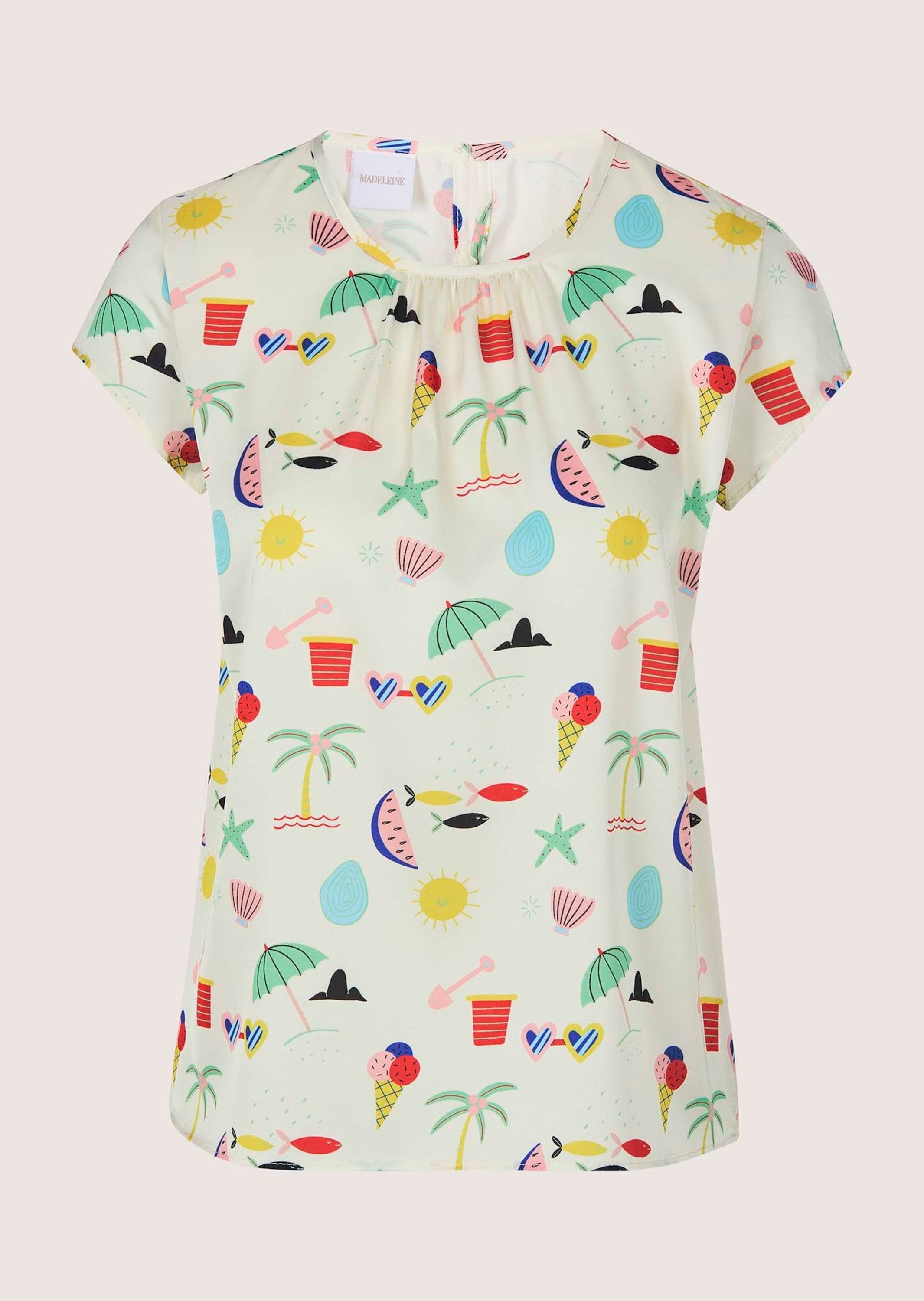 Shirtbluse Druckbluse mit sommerlichem Print