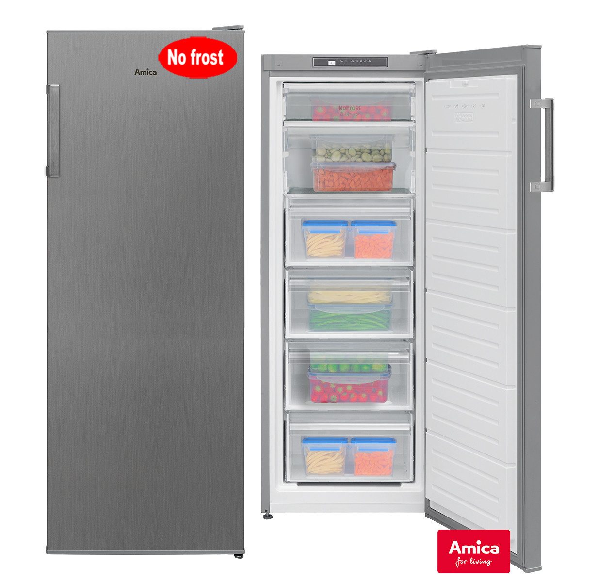 Amica Gefrierschrank GSN 324 160 E, 145.50 cm hoch, 54.00 cm breit, NoFrost, Schnellgefrierfunktion, Inverter Kompressor, Türalarm