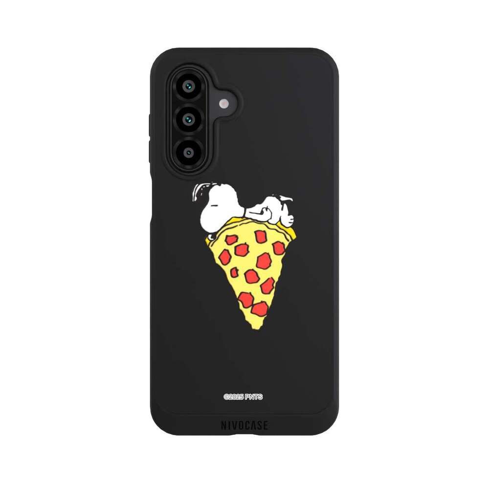 NIVOCASE Handyhülle Peanuts Pizza Snoopy Snoopy Pizza Transparent, Samsung Galaxy A17 5G Handyhülle Hülle NIVOpure Case Schwarz