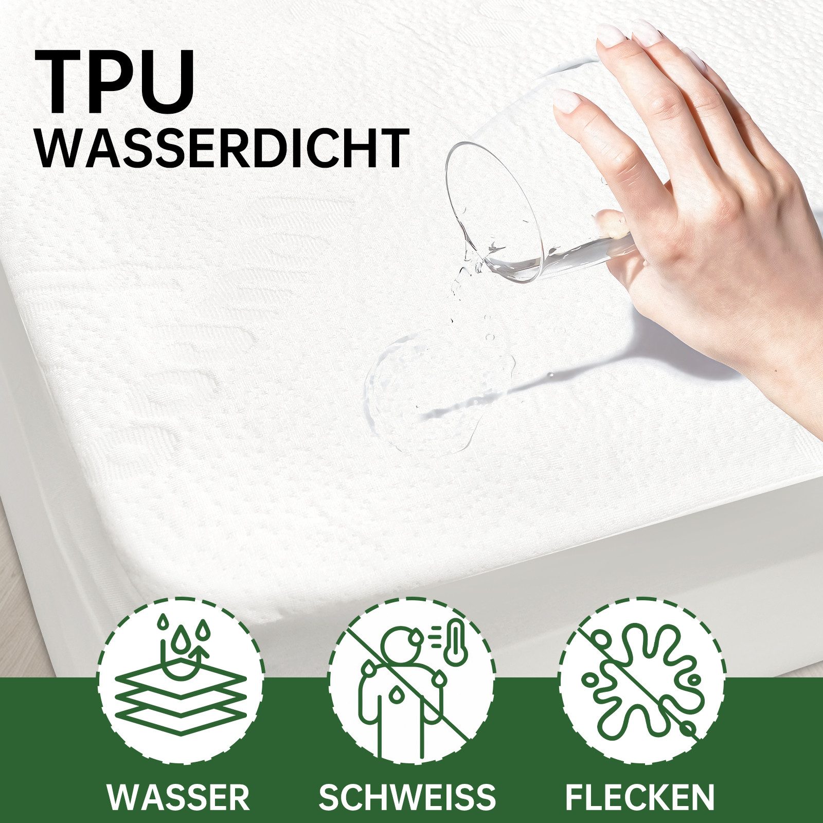 Matratzenschutzbezug wasserdichte Matratzenschoner,360°Gummiband matratzenb günstig online kaufen