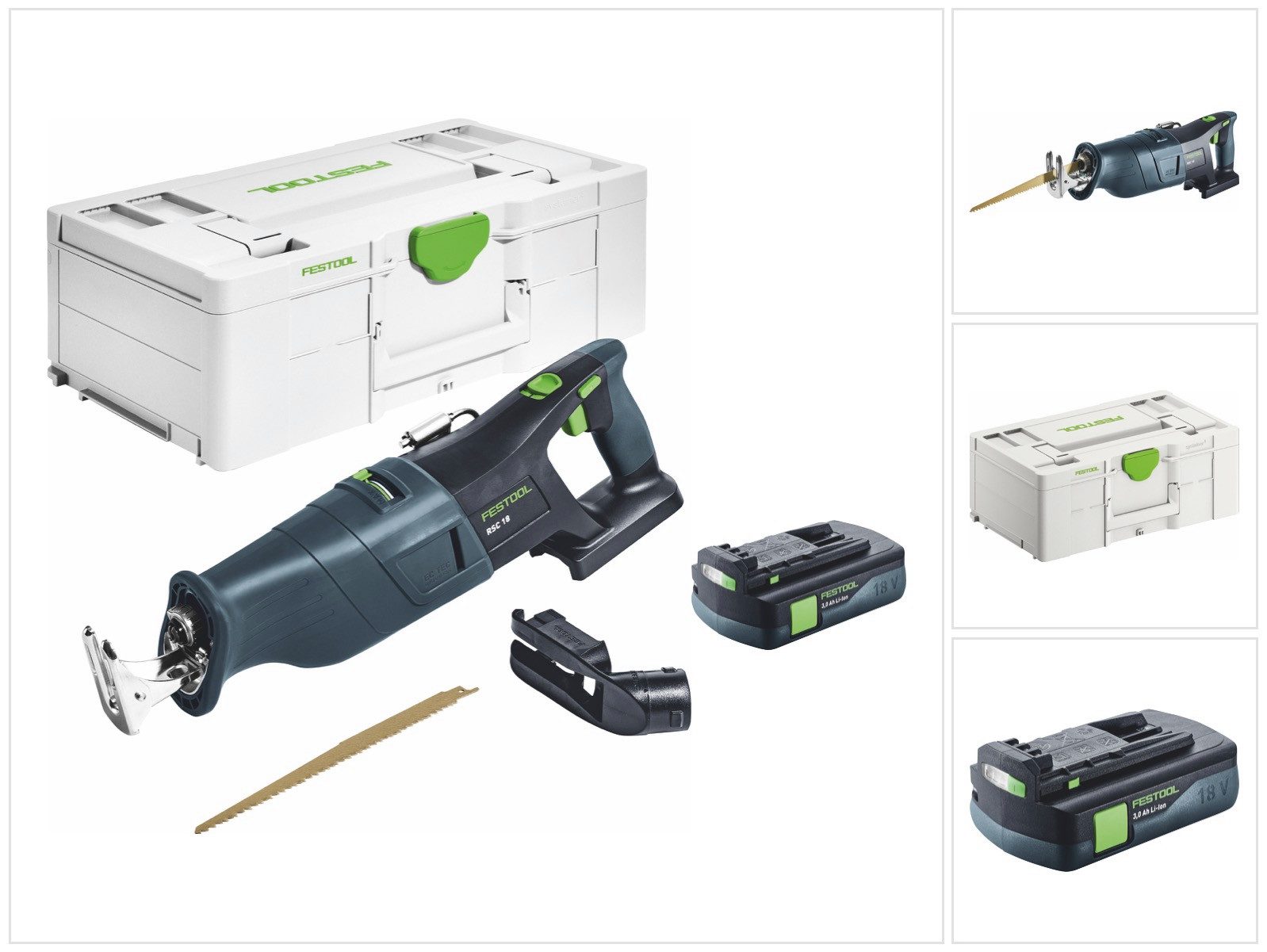 FESTOOL Reciprosäge RSC 18 EB-Basic Akku Säbelsäge 18 V Brushless + 1x Akku 3,0 Ah + Syst