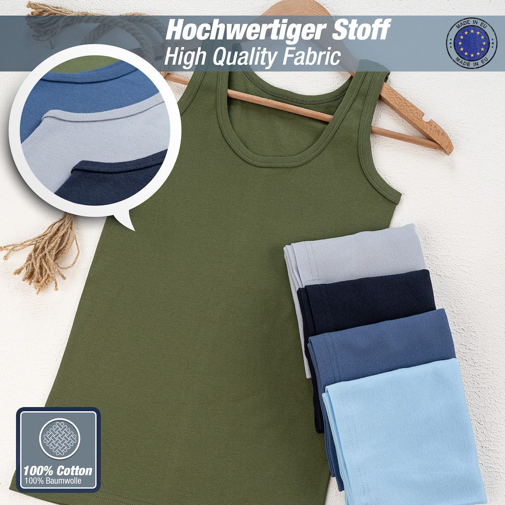 LOREZA Unterhemd 5er Set Jungen Unterhemden 100% Baumwolle - Feinripp - Ohne Seitennaht (Spar-Packung, 5-St., 5er-Pack)