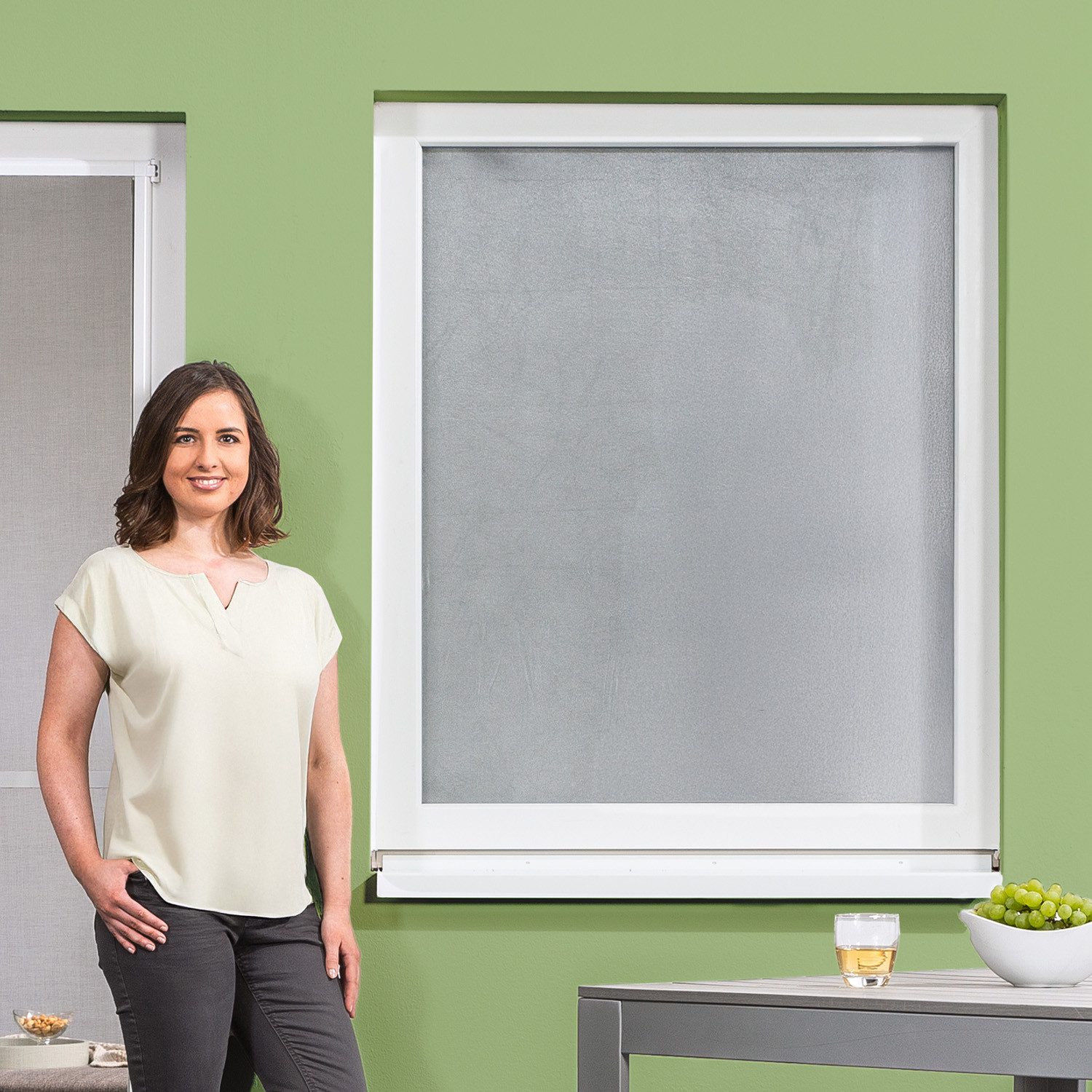 empasa Insektenschutz-Fensterrahmen Sonnenschutz, (4-St), Fliegengitter Fenster mit Klettband, Schwarz/Silber
