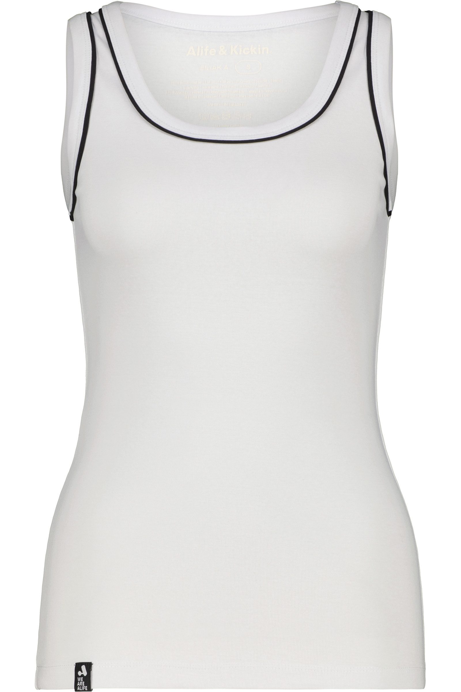Alife & Kickin T-Shirt Achselshirt in Ripp-Optik mit Kontrastpaspel