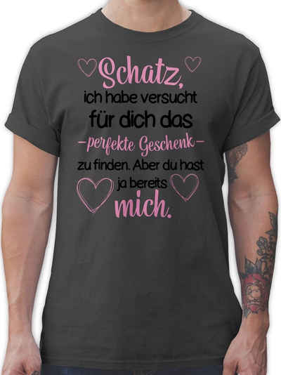 Shirtracer T-Shirt »Schatz Ich habe versucht für dich das Geschenk zu finden schwarz/rosa - Valentinstag Partner Geschenke - Herren Premium T-Shirt« geschenk fur valentinstag - ausgefallene t-shirts vaöentinsgeschenk