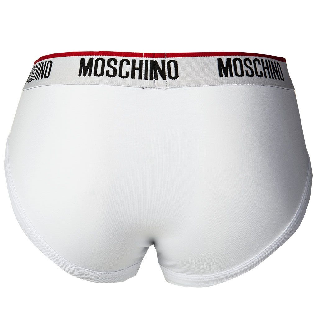 Moschino Slip Herren Cotton Briefs, Pack Slips - Weiß Unterhose, 3er