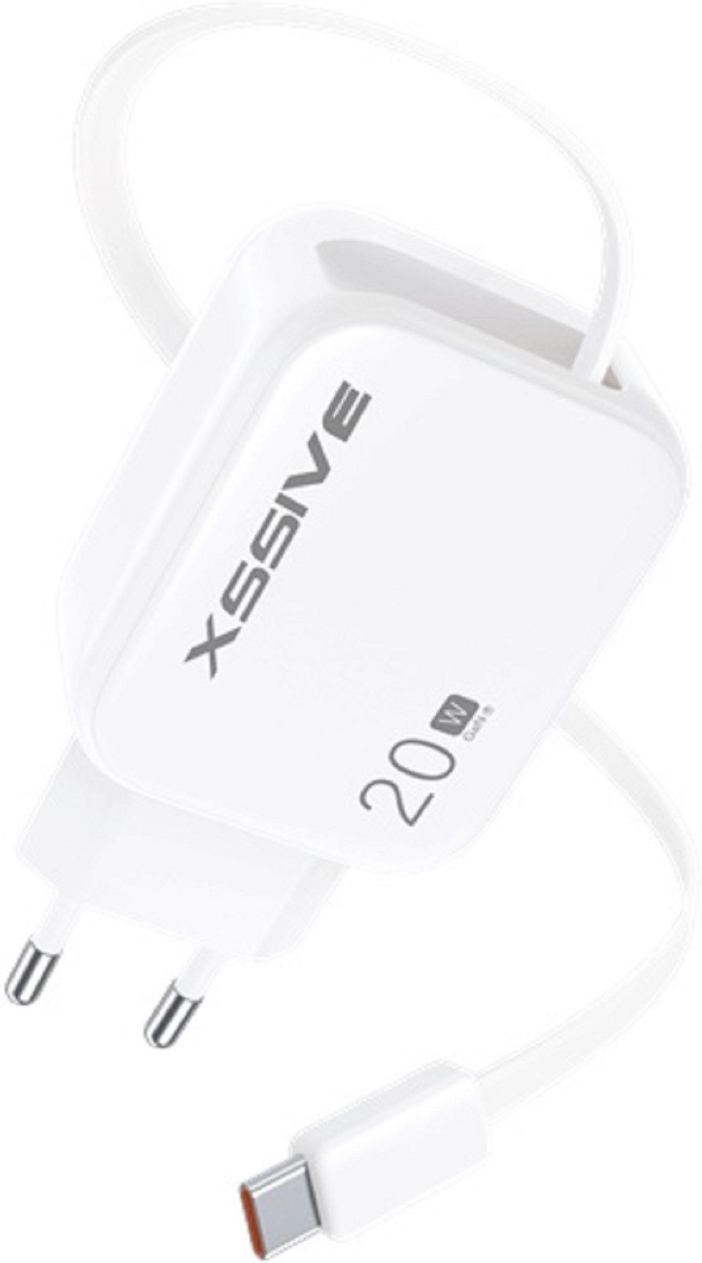 Xssive Xssive 20W PD GAN Schnellladegerät mit einziehbarem USB-C Kabel USB-Ladegerät