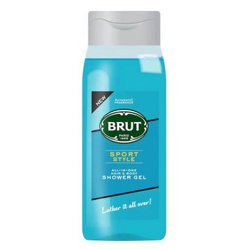 Brut Duschgel Sport Style All in One Hair & Body Showergel Shampoo 500ml, - 3er Pack