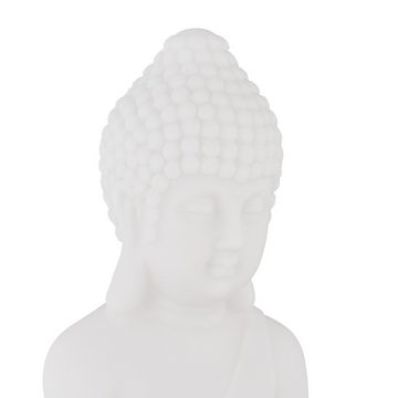 relaxdays Buddhafigur 2x Weiße Buddha Figur 17 cm