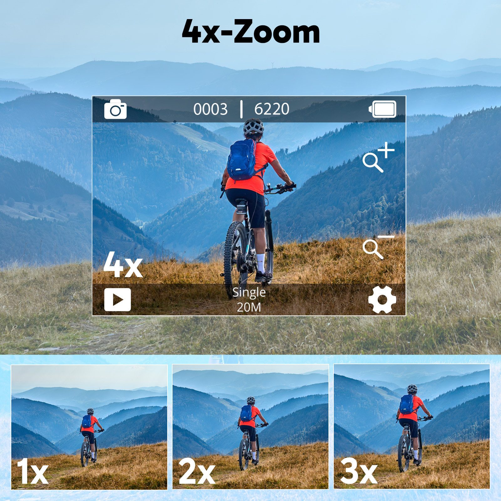 Akaso V50 X Action Cam (4K Ultra HD, wasserdicht bis zu 40m, LDC, EIS, WDR, Fernbedienung) – Bild 3 von 5
