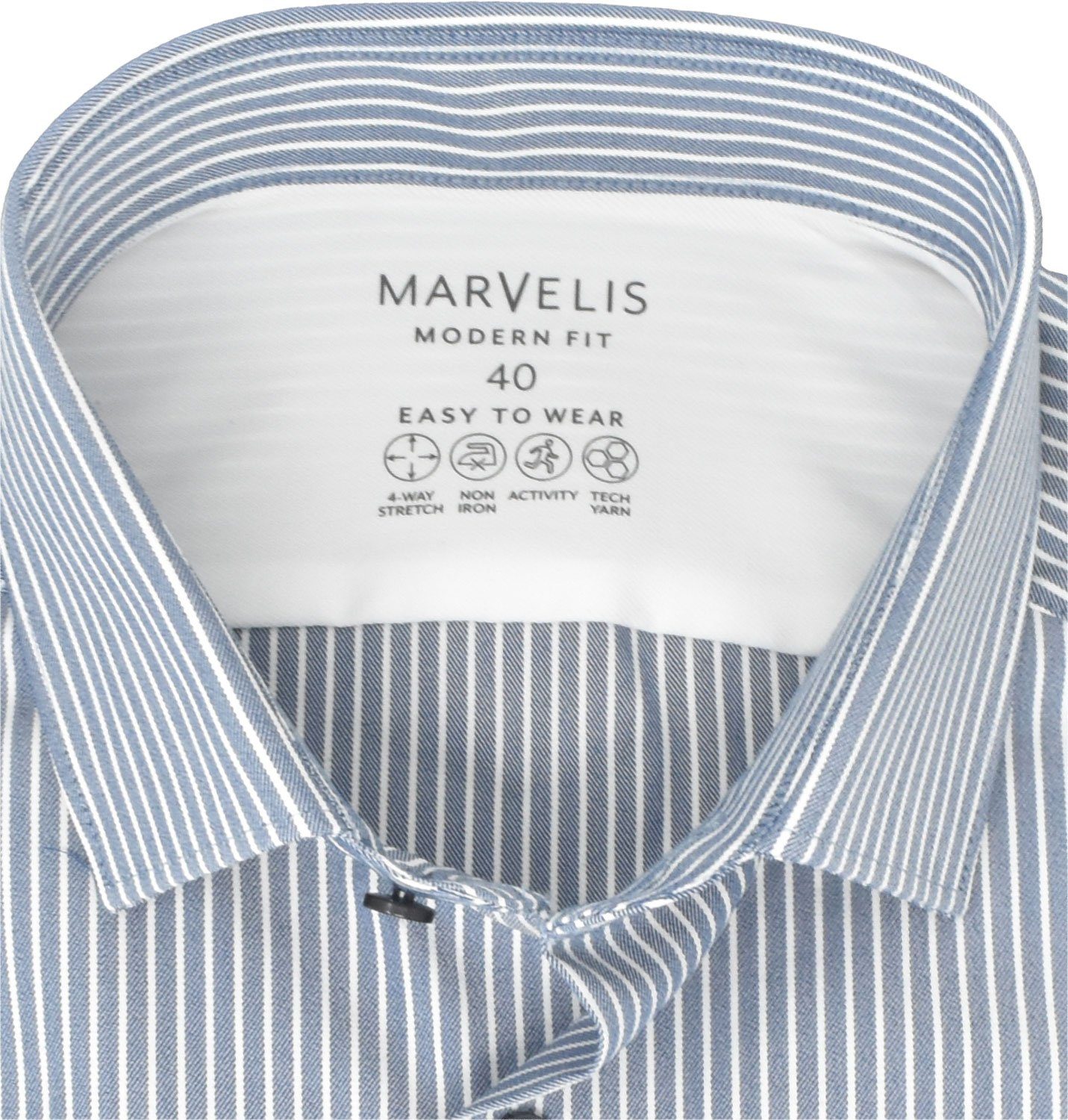MARVELIS Langarmhemd MODERN FIT - Easy To Wear Hemd normale, leicht taillie günstig online kaufen