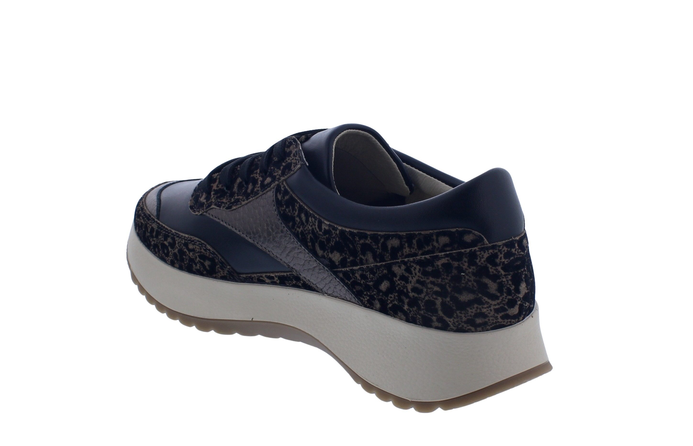 BERKEMANN Berkemann Loreen Halbschuh 3783-451, Braun/ Animal, Velour/ Stretch, W Schnürschuh