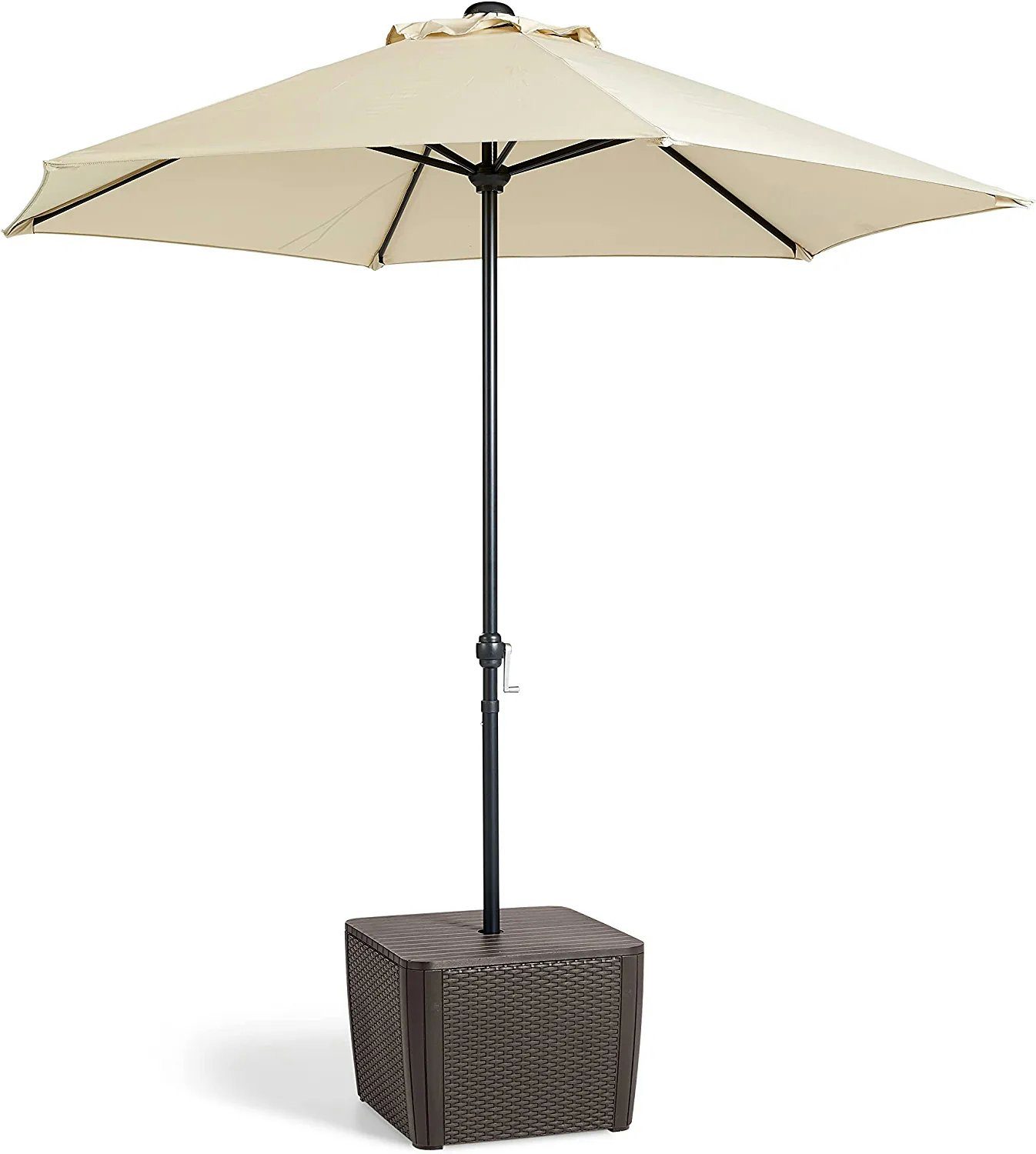 Beistelltisch Gartenbox Keter für "Jade" Abdeckung/ Sonnenschirmsockel Schirmständer braun