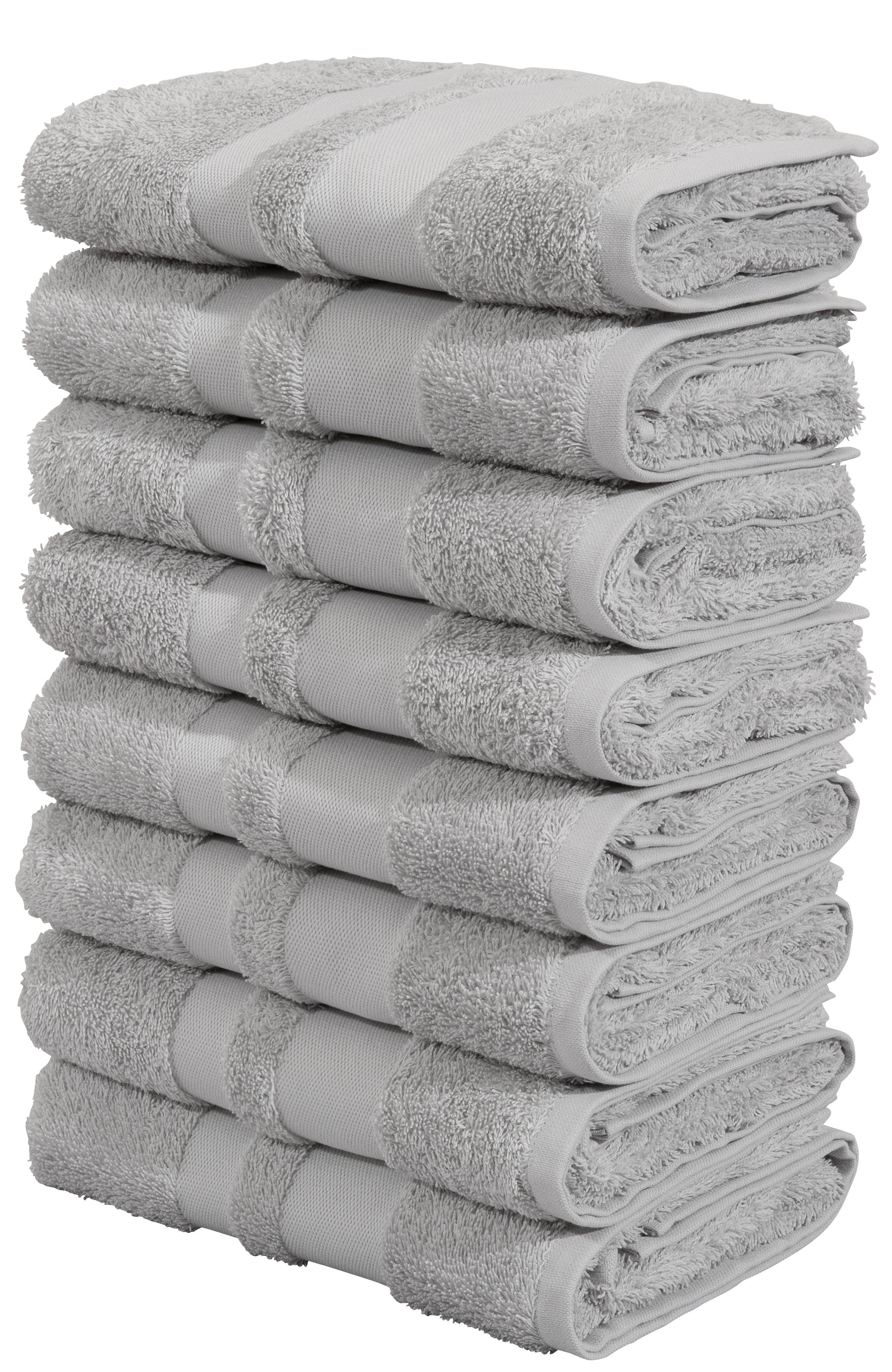 OTTO home Handtücher Vanessa, 8 Handtücher, 50x100cm, in Standard- und Premium-Qualität, Walkfrottee (Set, 8-St), Handtücher mit Bordüre, 100% Baumwolle, einfarbig, weich