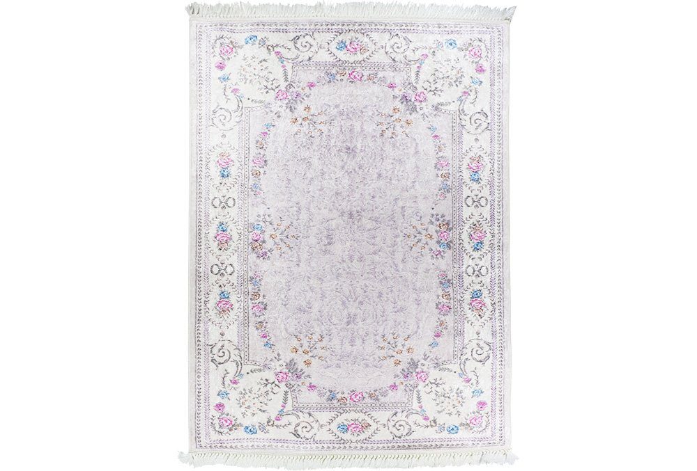 Teppich Barock Waschbar 30°C Flach Läufer 4mm Teppichläufer Rosenmuster