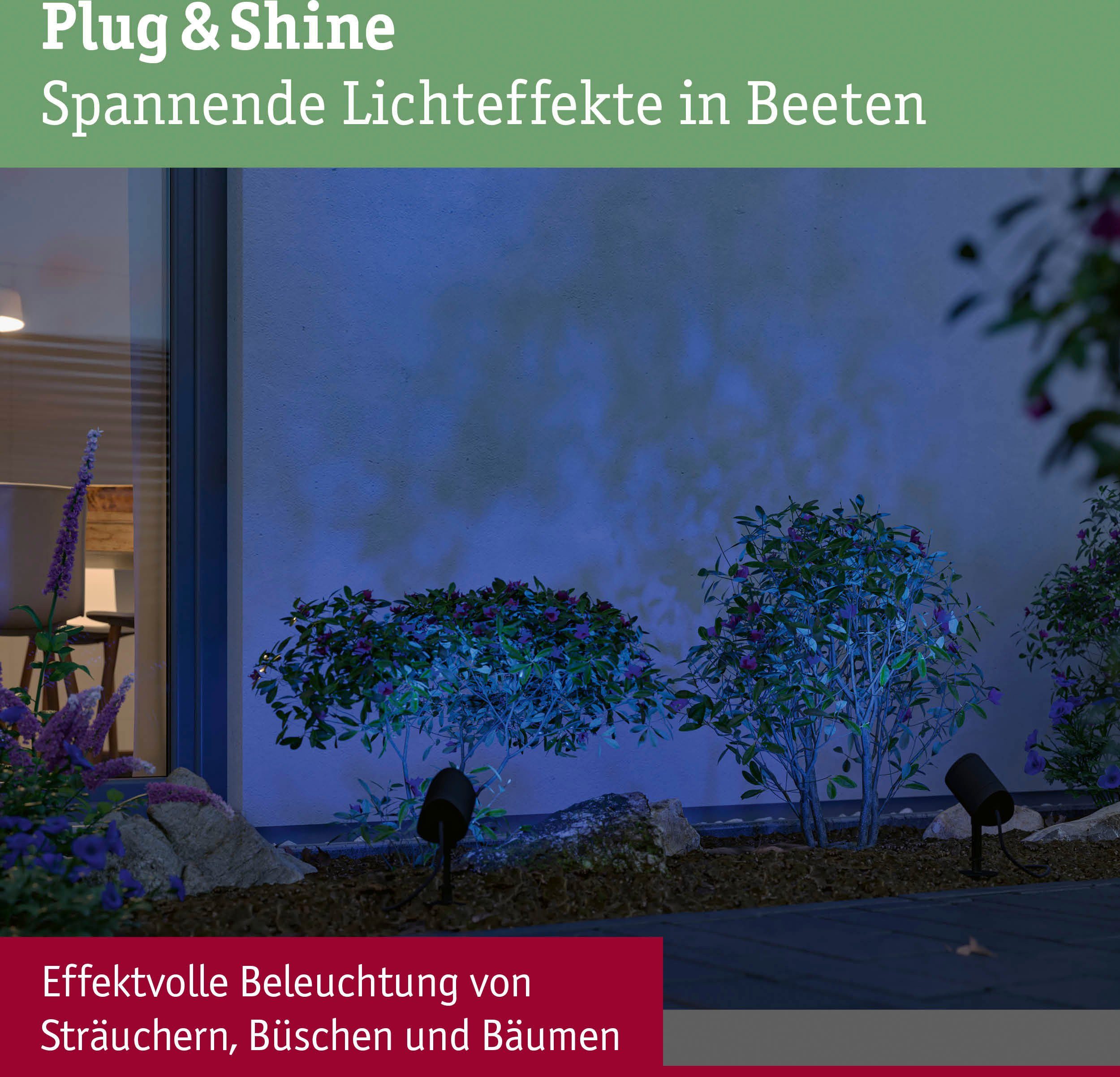 Tageslichtweiß, LED & fest 2000-6500K Shira, RGBW Shine Plug Spot LED Zigbee Paulmann Gartenstrahler integriert,