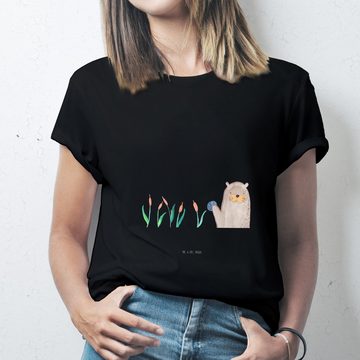Mr. & Mrs. Panda T-Shirt Otter Stein - Schwarz - Geschenk, T-Shirt mit Spruch, Fischotter, Geb (1-tlg)
