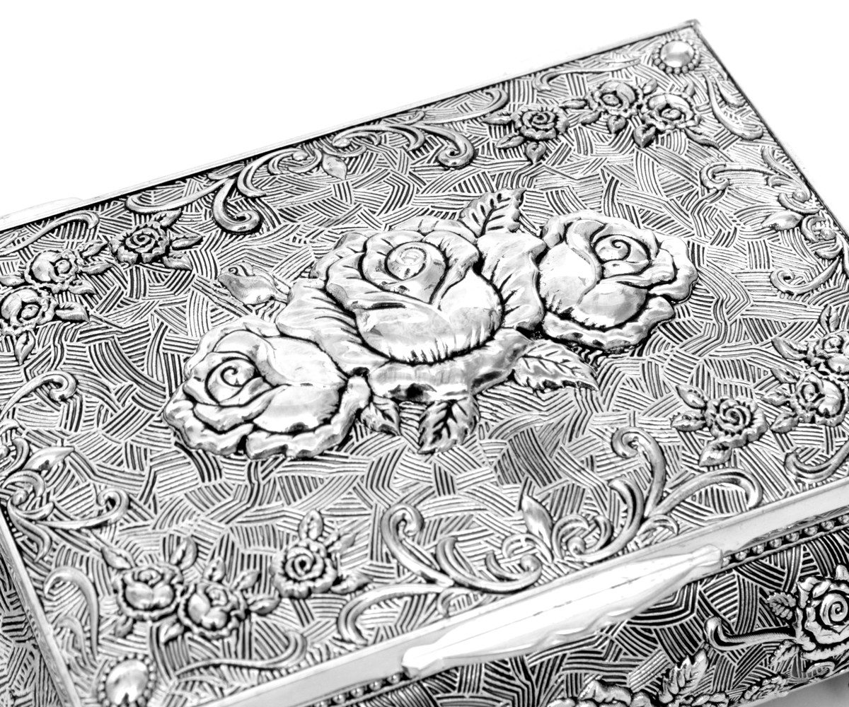 Brillibrum Schmuckkasten Schmuckschatulle Rose versilbert Schmuckkästchen günstig online kaufen