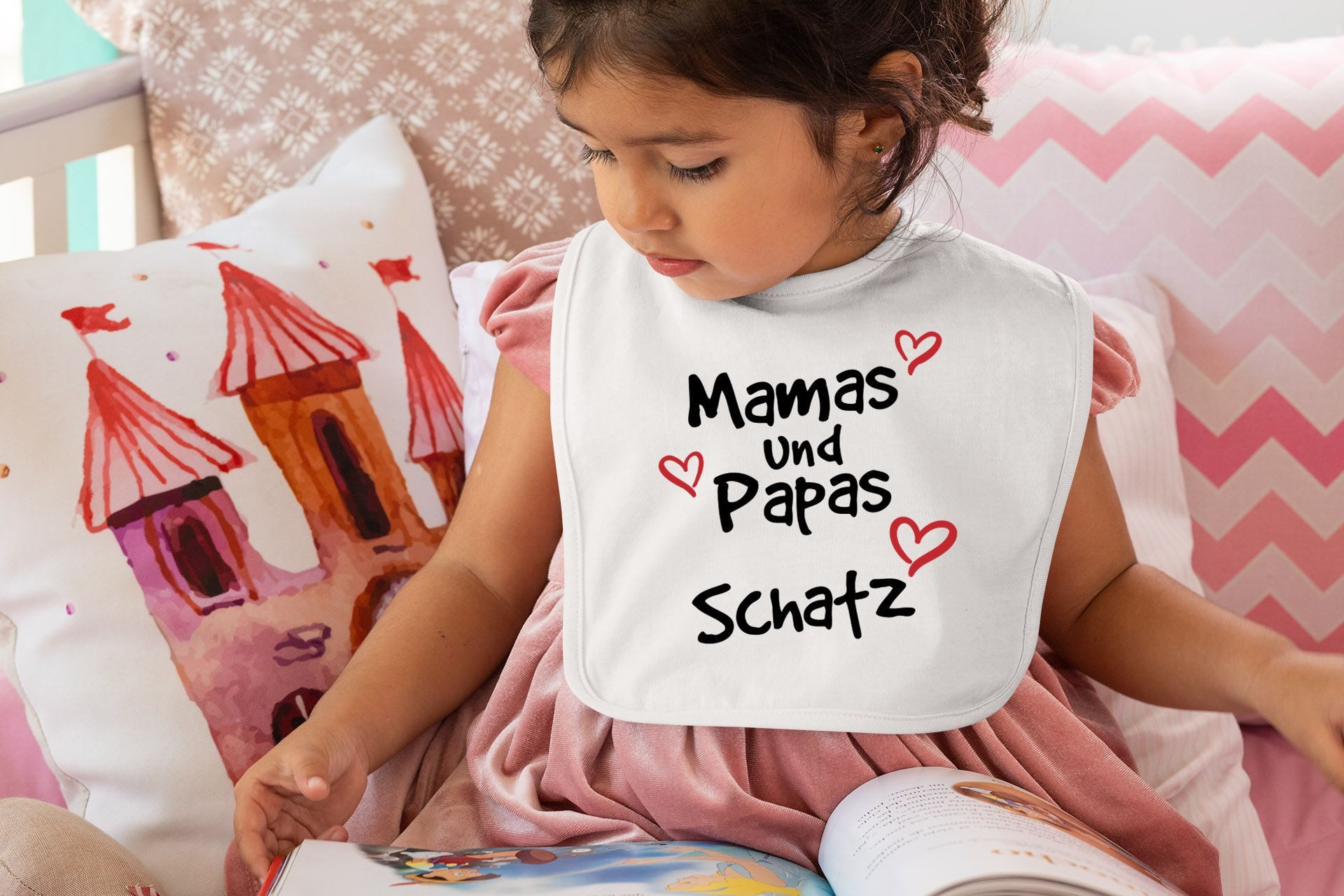 SpecialMe Lätzchen Baby Lätzchen mit Spruch Mamas/Papas Schatz Herz-Motive Baumwolle