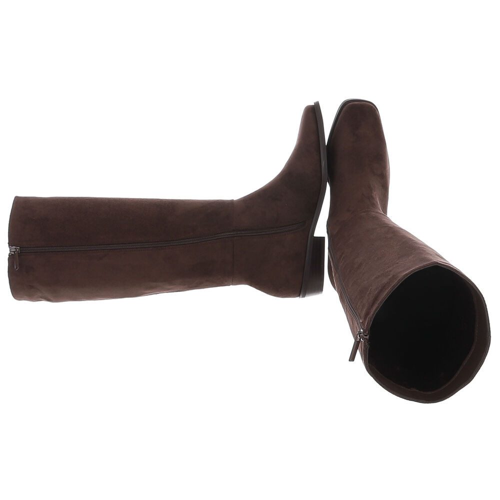 Ital-Design Damen Kniehohe Stiefel mit Blockabsatz Stiefel (92214578) Blockabsatz Flache Stiefel in Braun