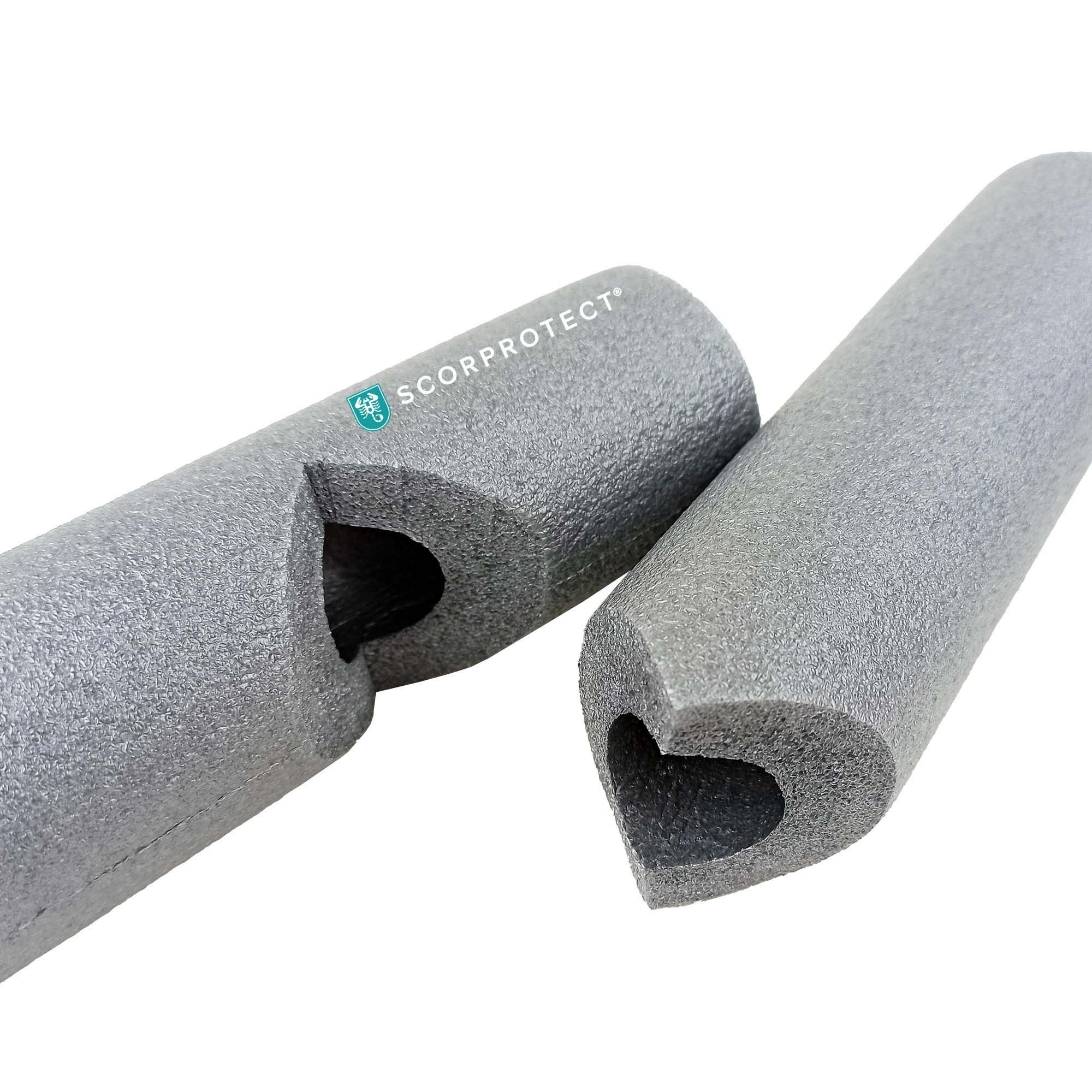 Scorprotect® Rollladenkastendämmung PE Rohrisolierung Bogen 90 Grad hellgrau + 4 PE Clipse