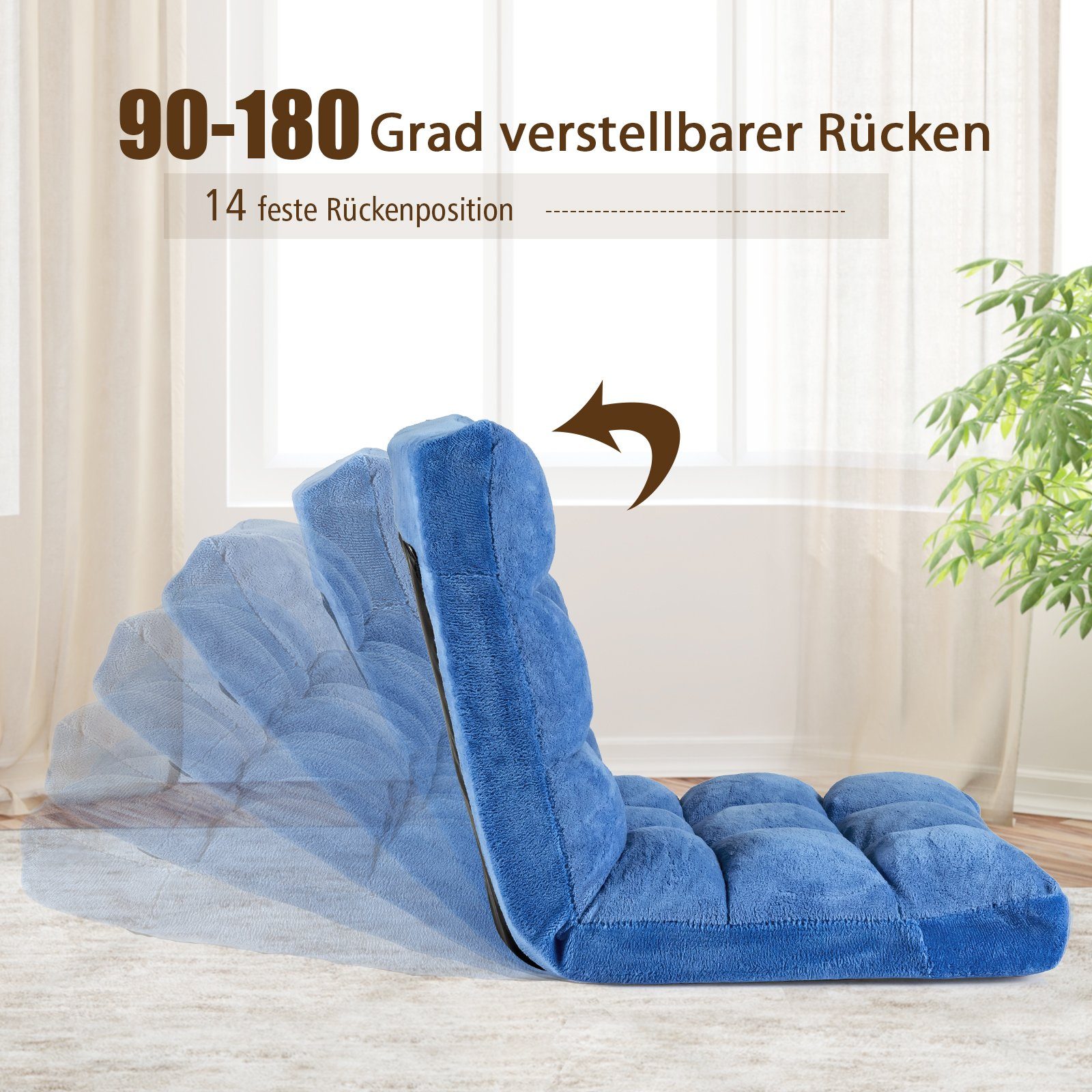 COSTWAY Sessel Bodenstuhl, Fensterstuhl, Bodenkissen, verstellbar günstig online kaufen