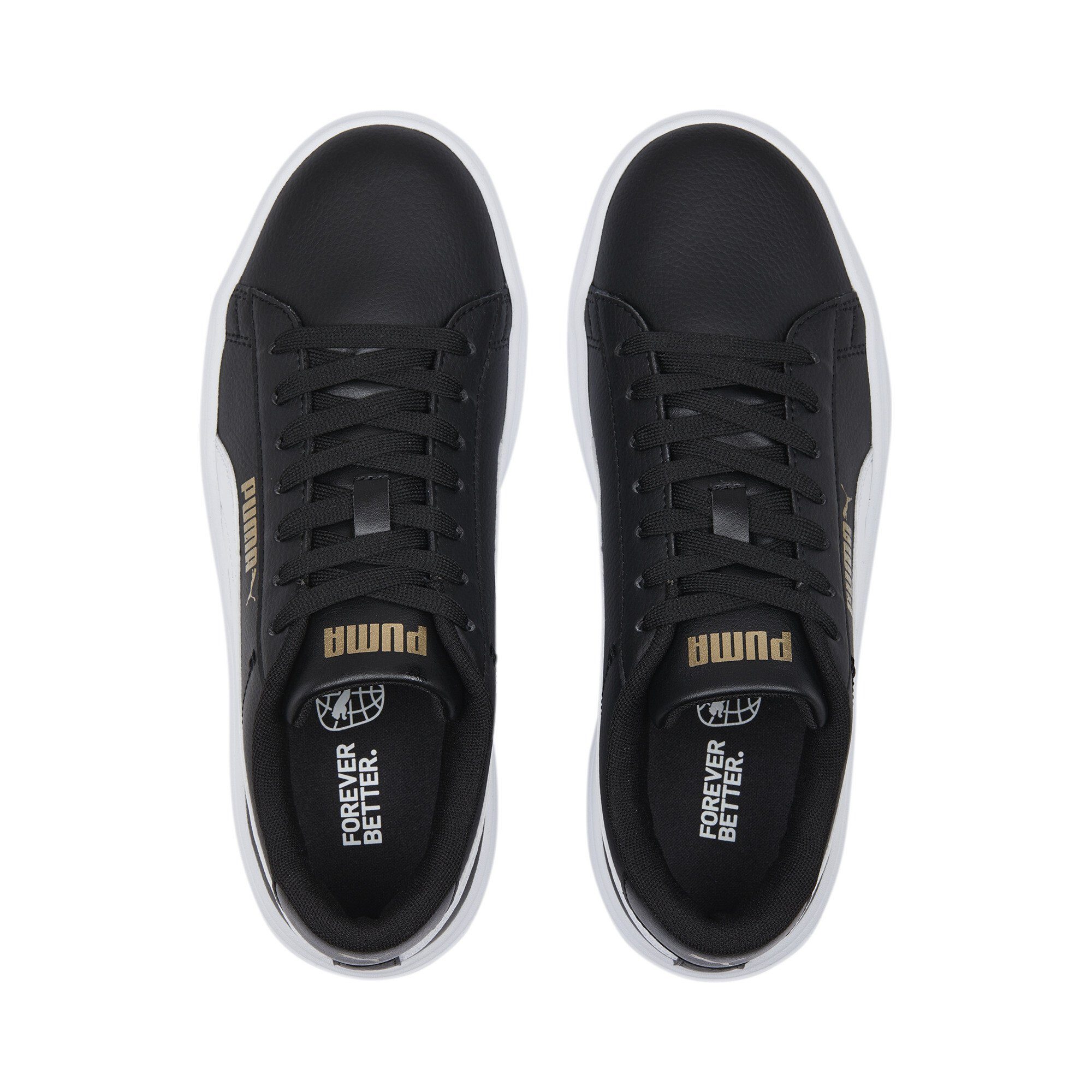 PUMA Black v3 White Sneakers Gold Damen Platform Smash Sneaker