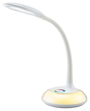 casa NOVA LED Schreibtischlampe RAY, 2-flammig, H 55 cm, Weiß, Kunststoff, Dimmfunktion, RGB-Farbwechsel, Touchsensor, LED fest integriert, Neutralweiß