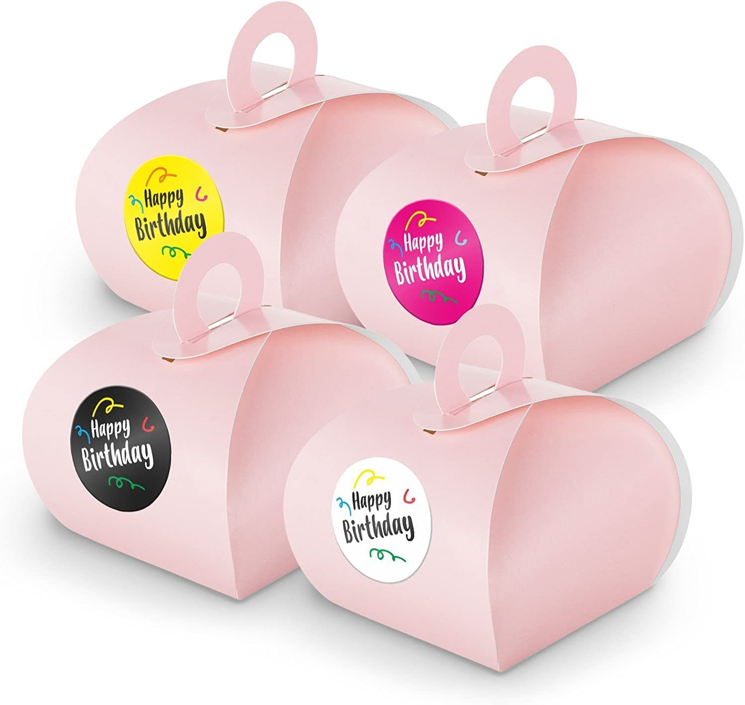 Birthday Mix (Motiv39) rosa 24x itenga SET Geschenkpapier Griff Happy mit Geschenkschachtel