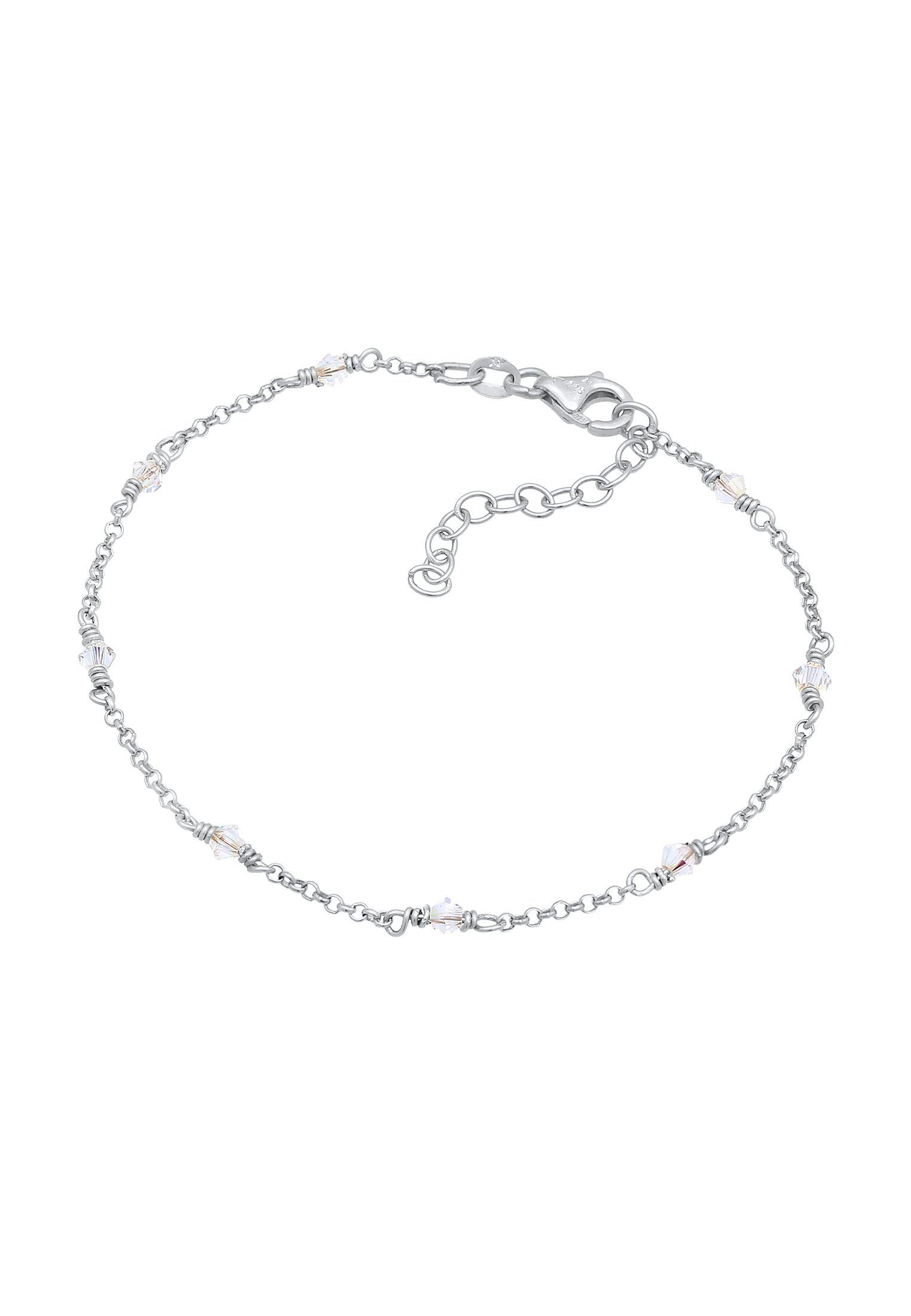 Klassiker Weiß Silber Elli Kristalle Armband Elegant 925