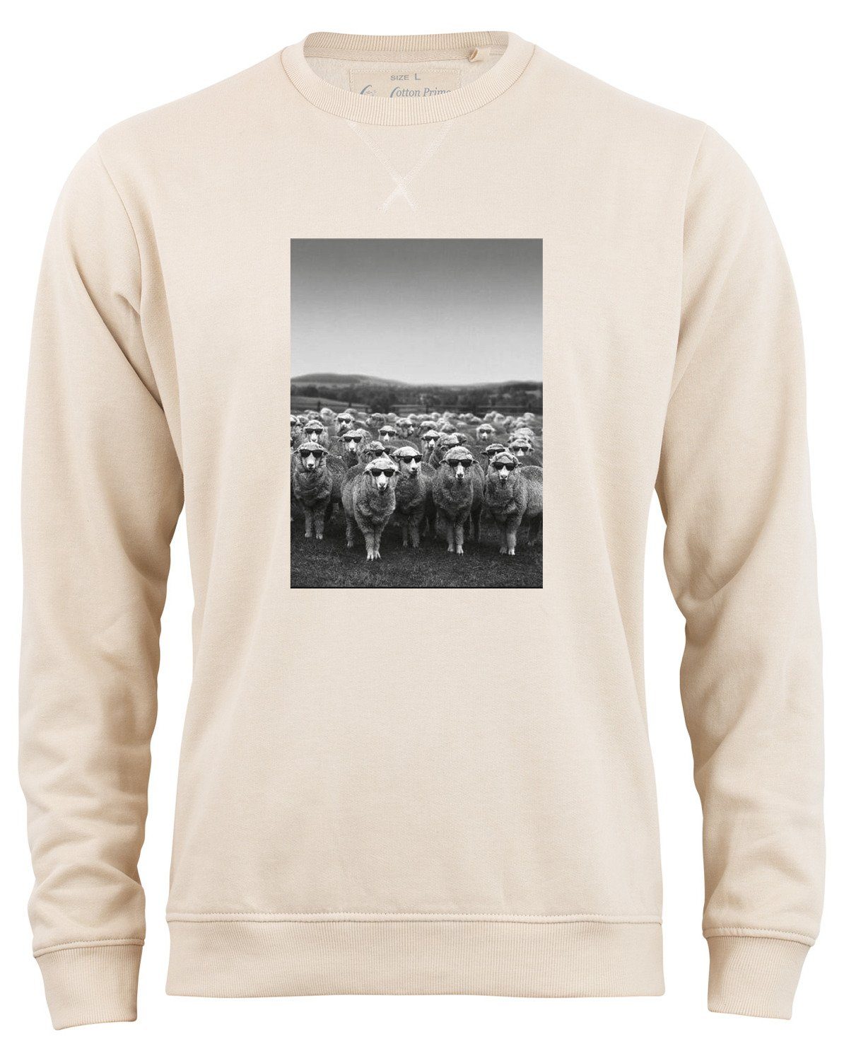 Cotton Prime® Sweatshirt mit weichem Beige Innenfleece